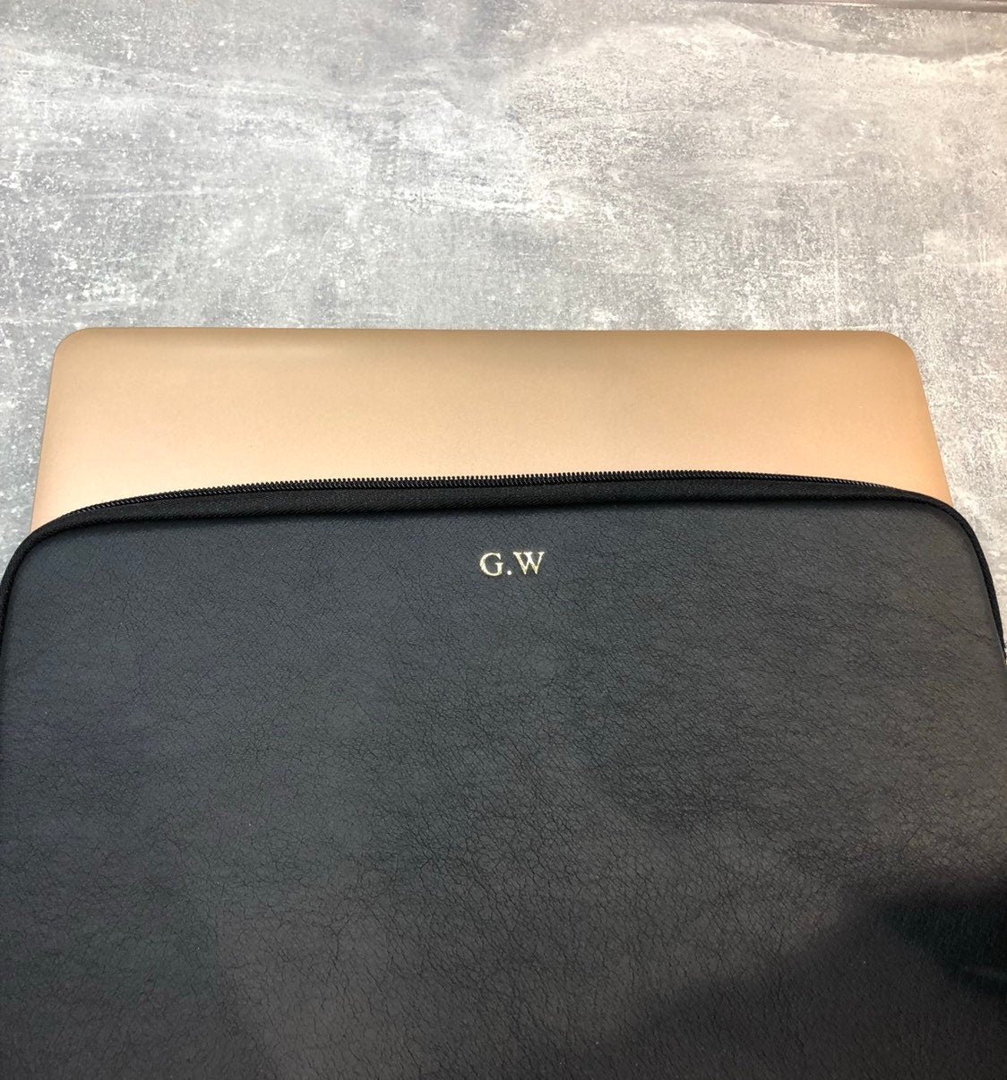 Personalized 11.6 inch PU Leather Laptop Case: Monogrammed Laptop Sleeve