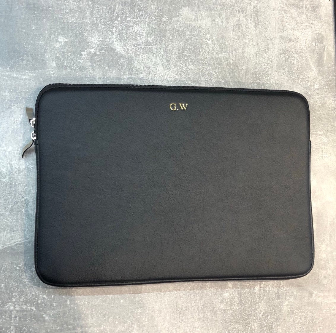 Personalized 14 Inch PU Leather Laptop Case: Monogrammed Tablet Sleeve