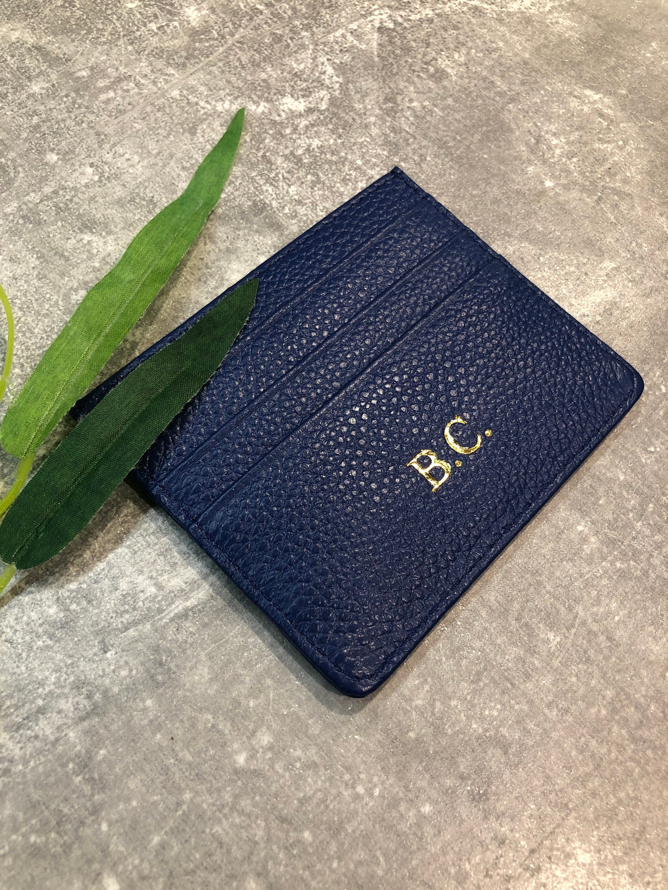 Leather business and credit card holder | wallet personalised with any name or initials