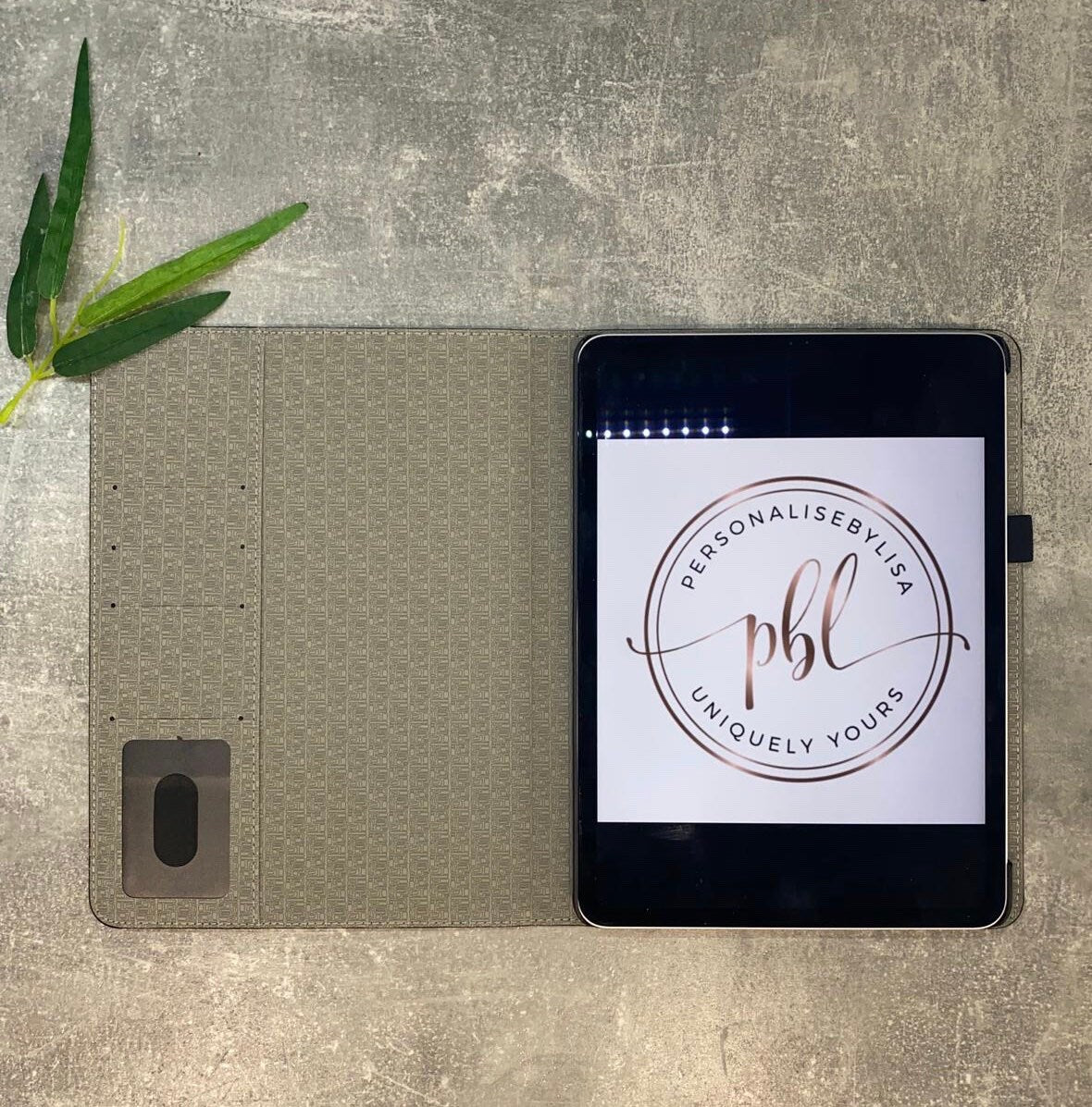 Personalized Black Croc iPad Pro Case: Monogram PU Leather Cover