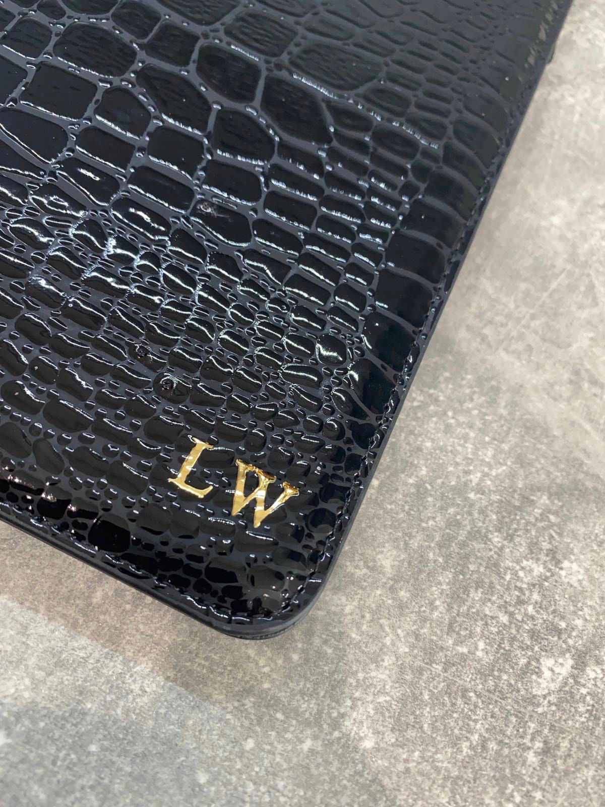 Personalized Black Croc PU Leather iPad Mini 6 Case