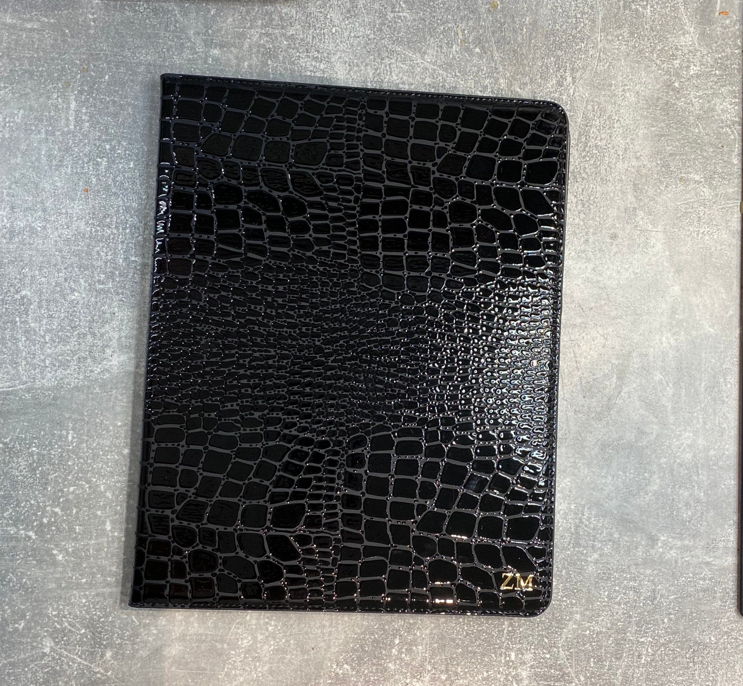 Personalized Black Croc PU Leather iPad Mini 6 Case
