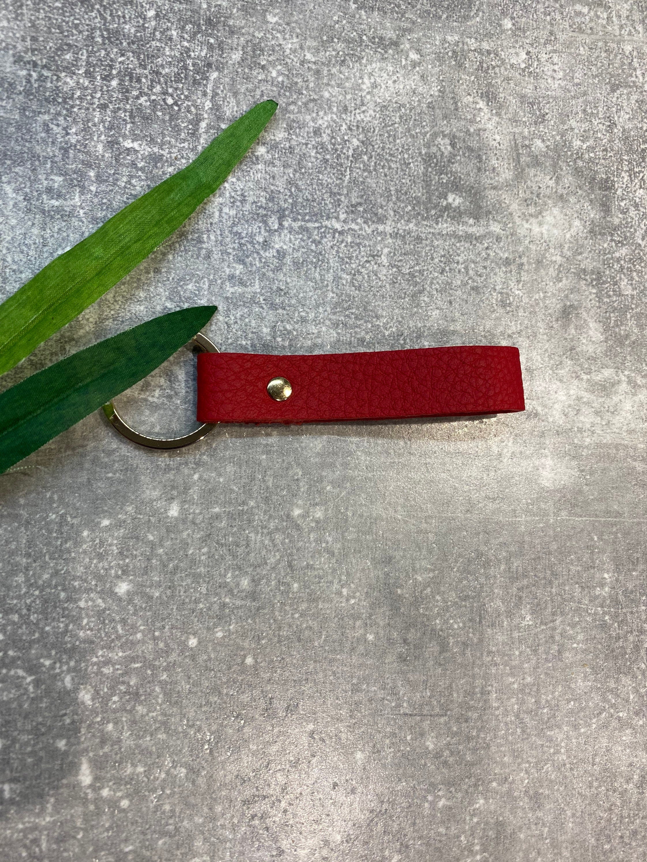 Personalized Leather Keyring: Hot-stamped Monogram, Genuine Leather