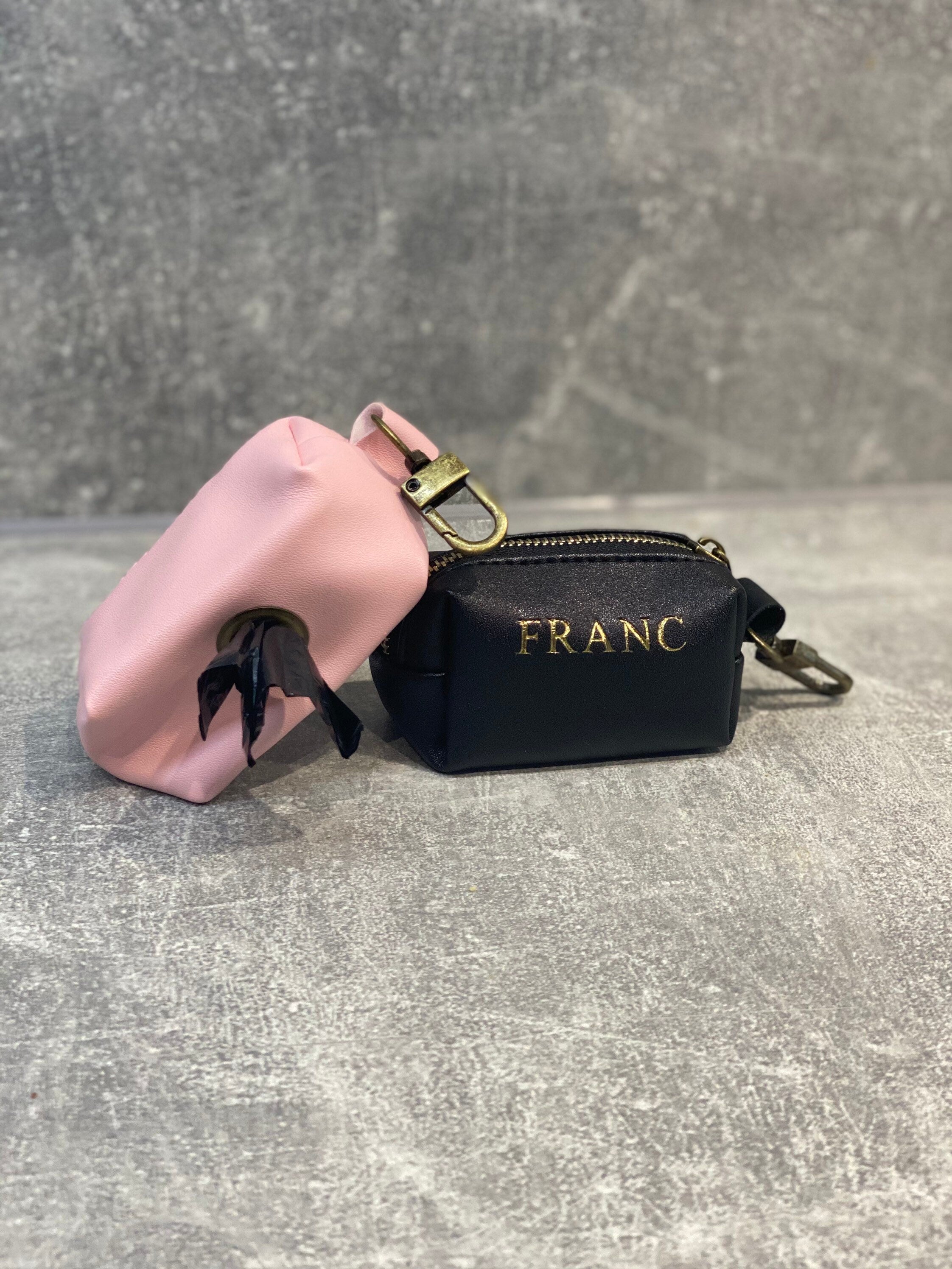 Personalized Dog Waste Bag Holder: PU Leather Poo Bag Dispenser
