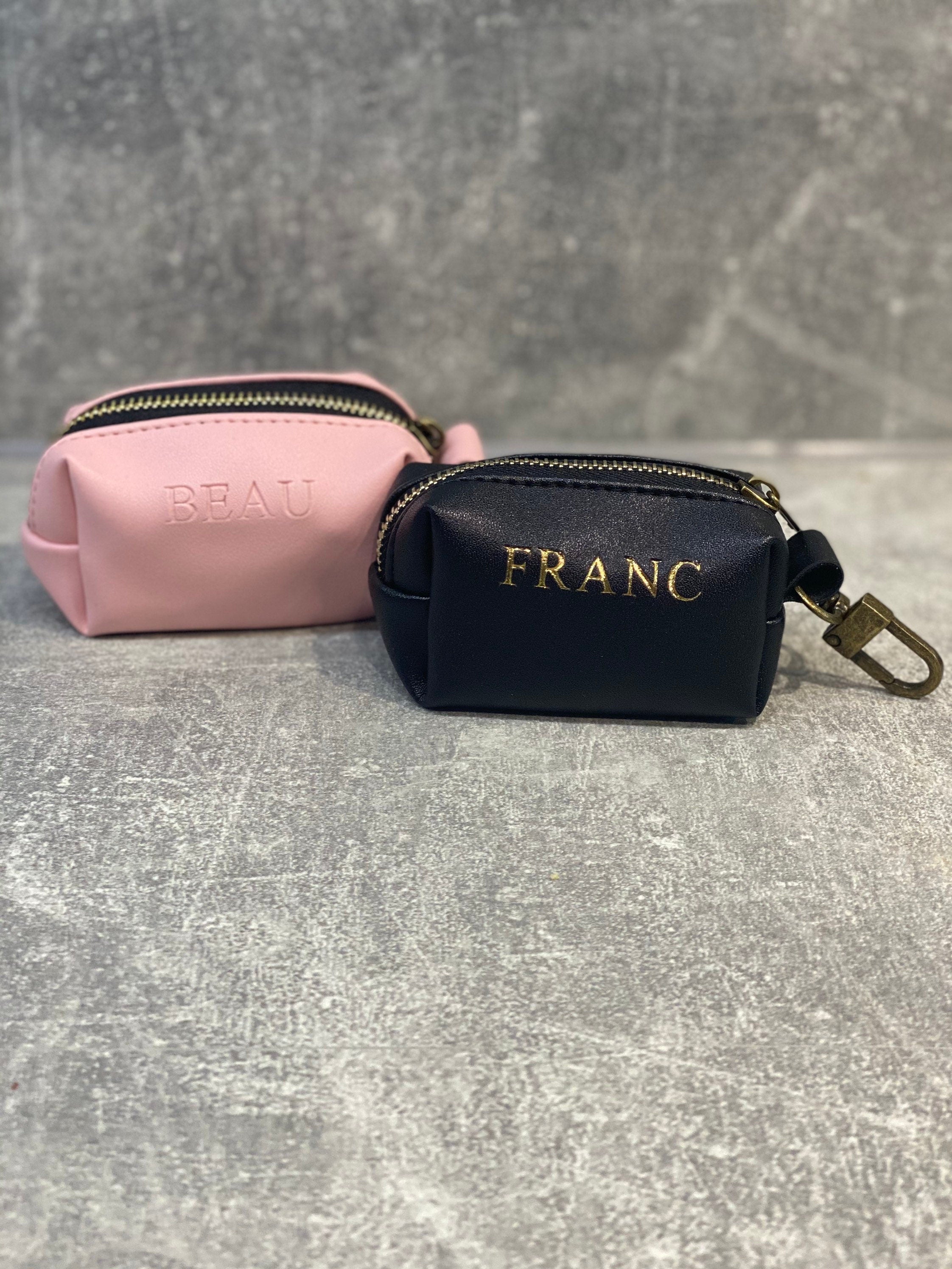 Personalized Dog Waste Bag Holder: PU Leather Poo Bag Dispenser