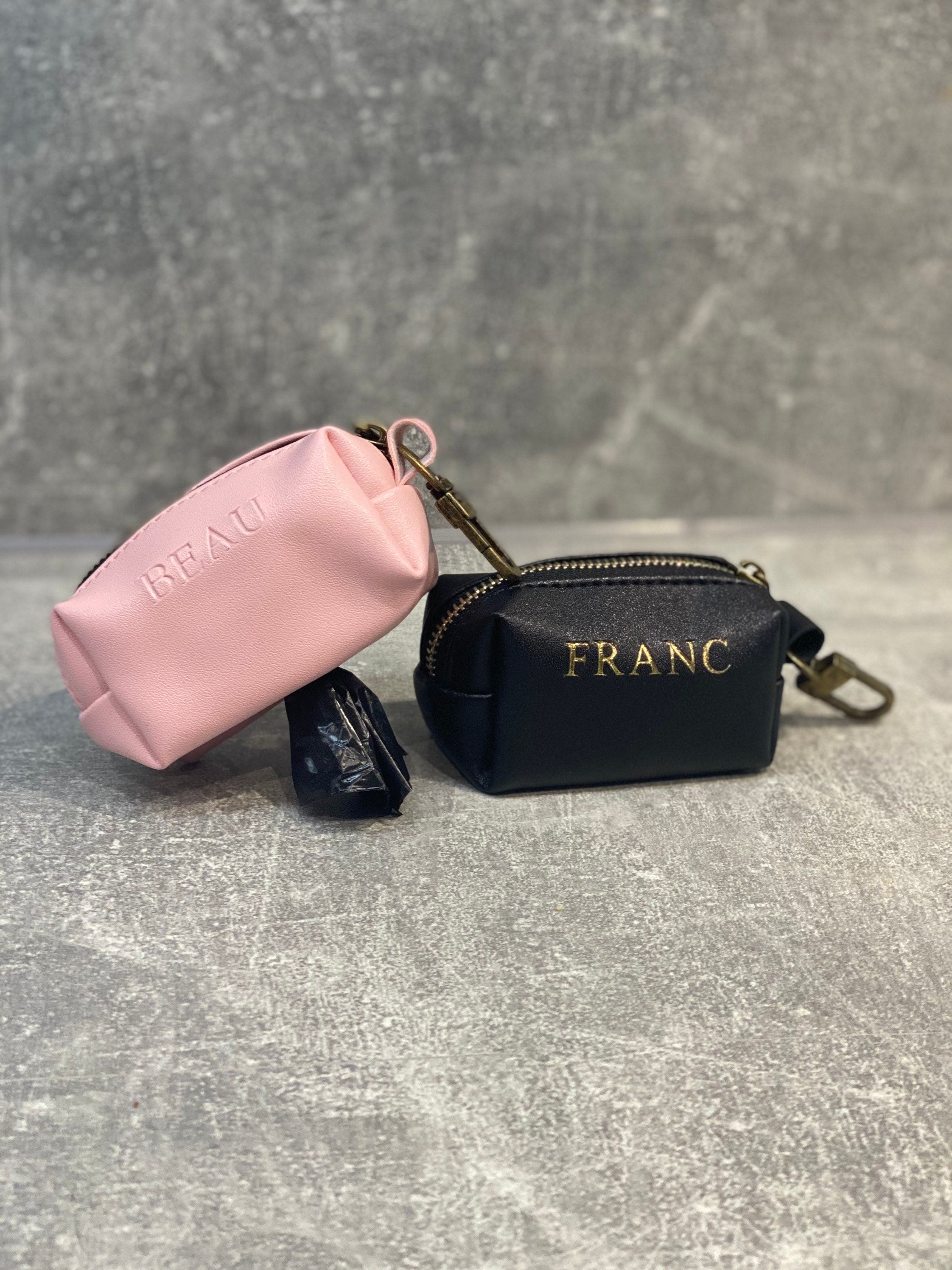 Personalized Dog Waste Bag Holder: PU Leather Poo Bag Dispenser