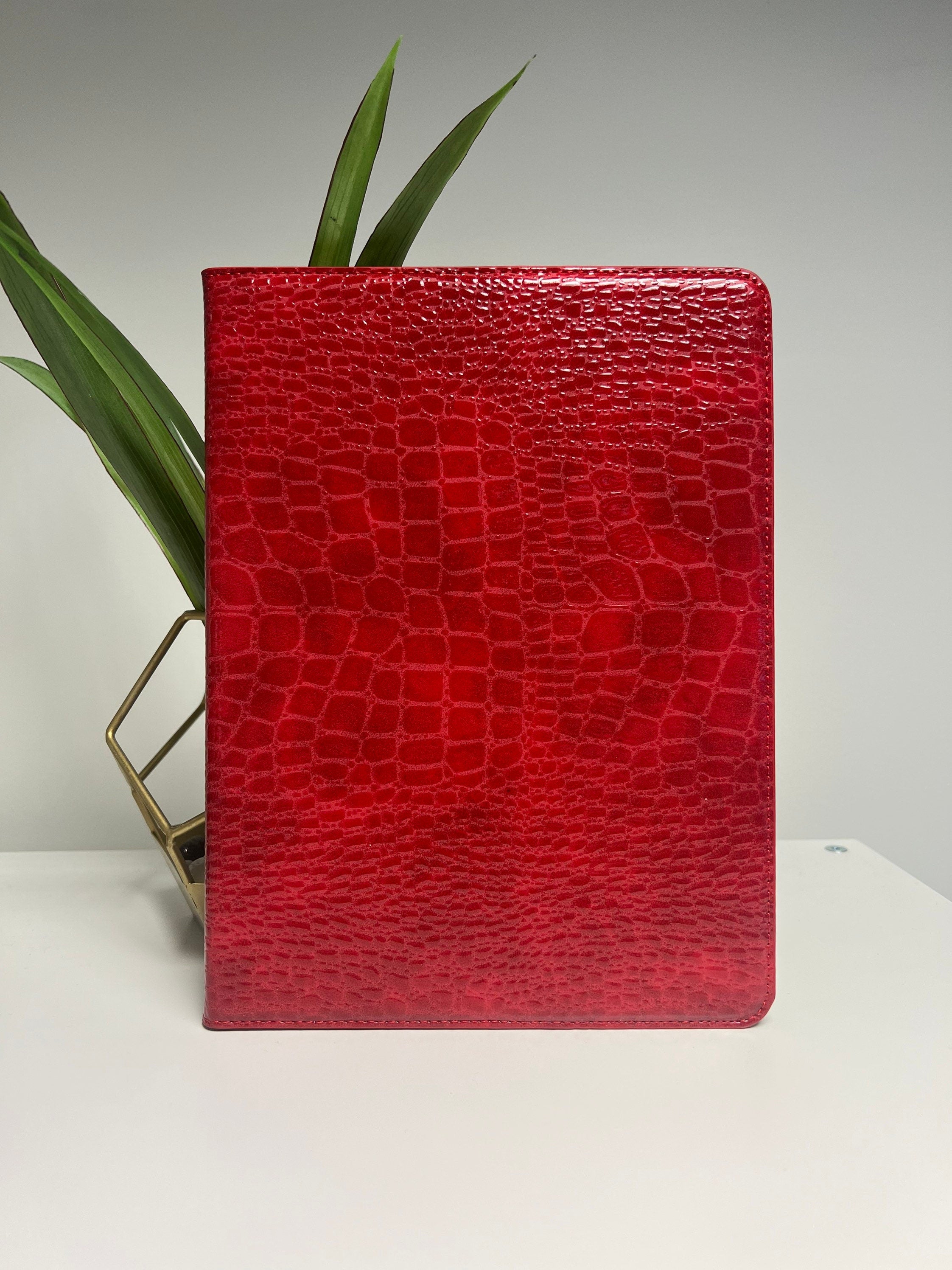 Red Croc iPad Air Case: Personalized 10.9 inch 4/5 gen PU Leather Cover