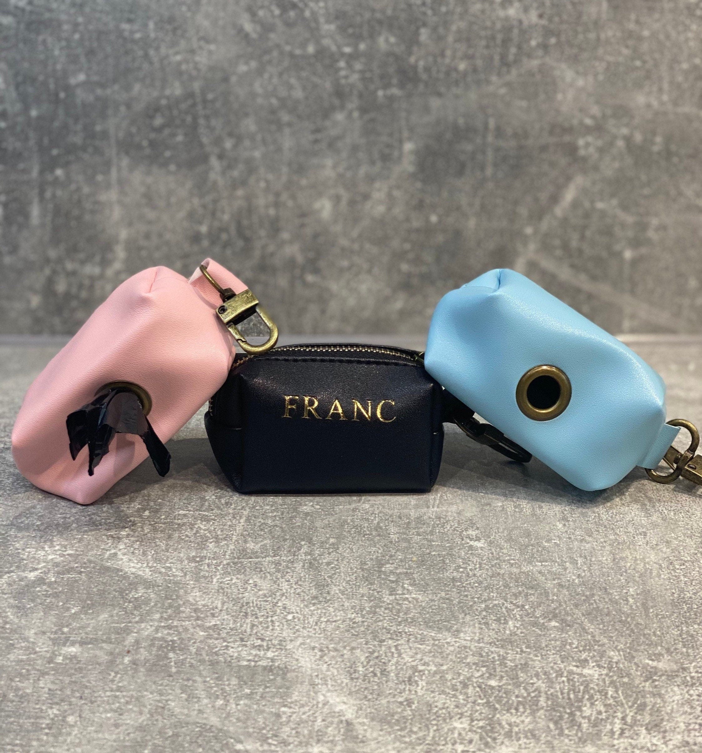 Personalized Dog Waste Bag Holder: PU Leather Poo Bag Dispenser