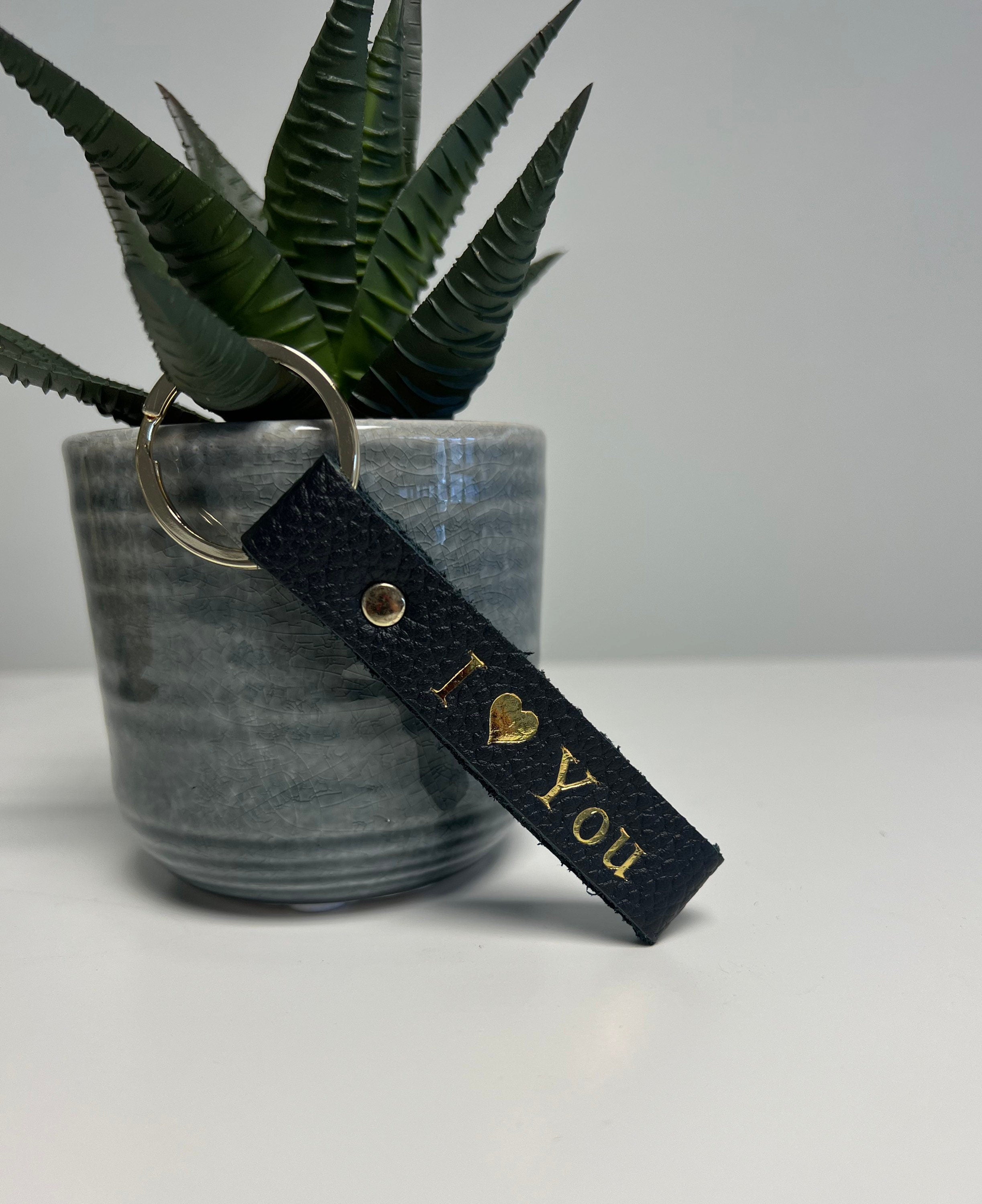 I love you Leather keyring