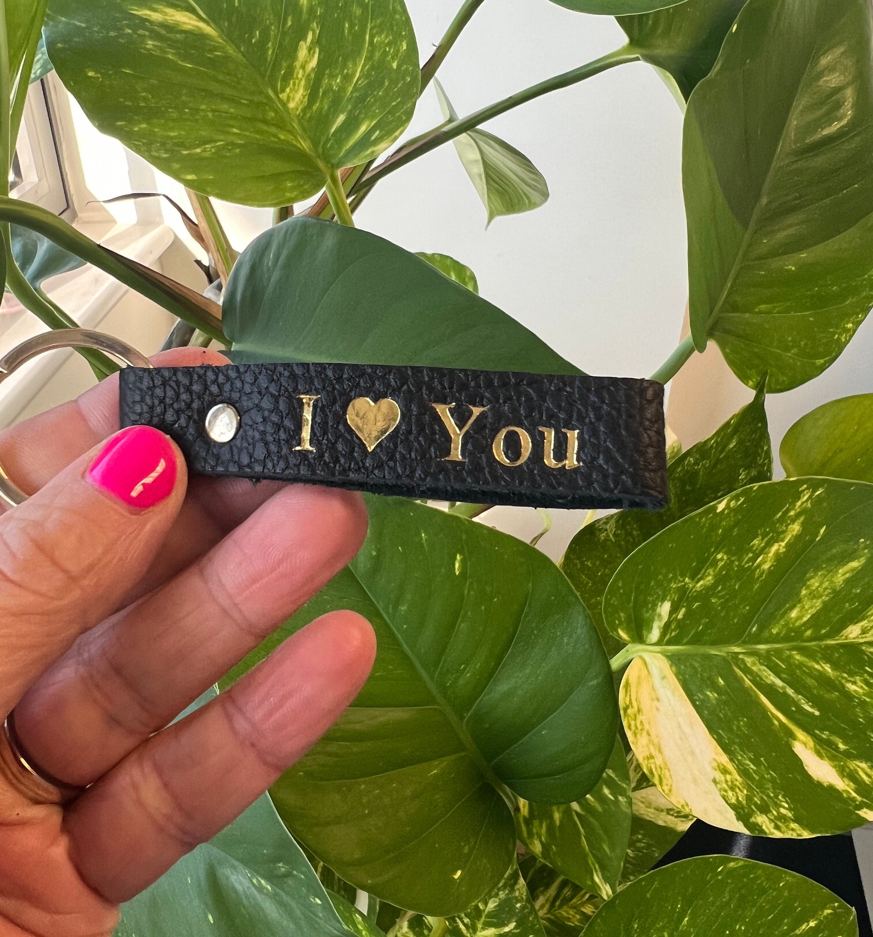 I love you Leather keyring