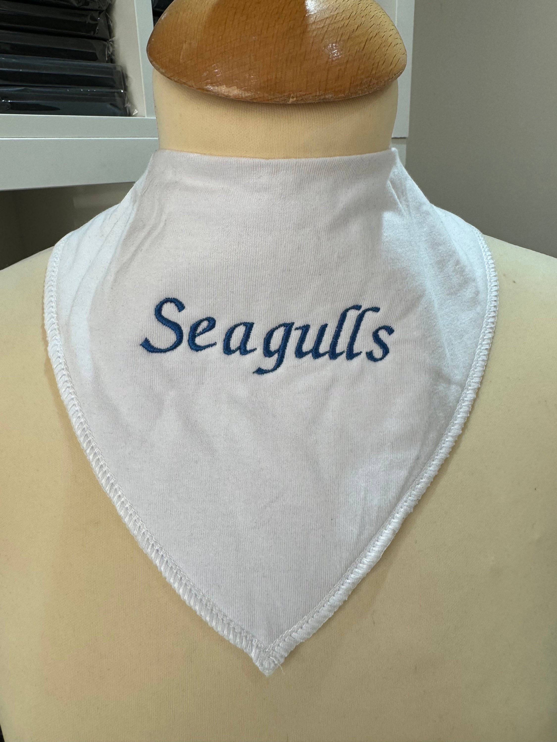Personalized Baby Dribble Bib: Embroidered Handkerchief Style