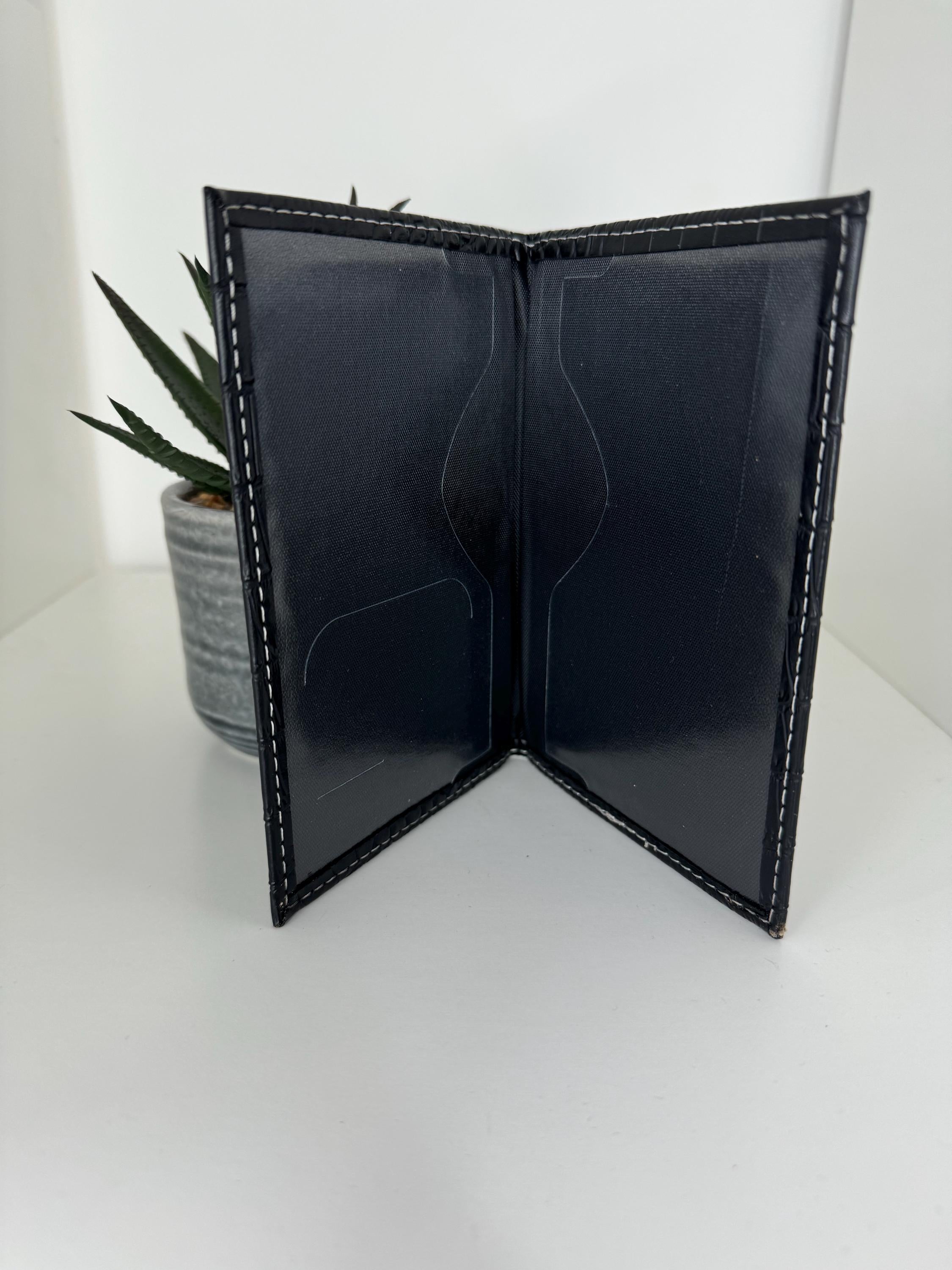 Passport Cover in black croc design | personalised with any name or initials