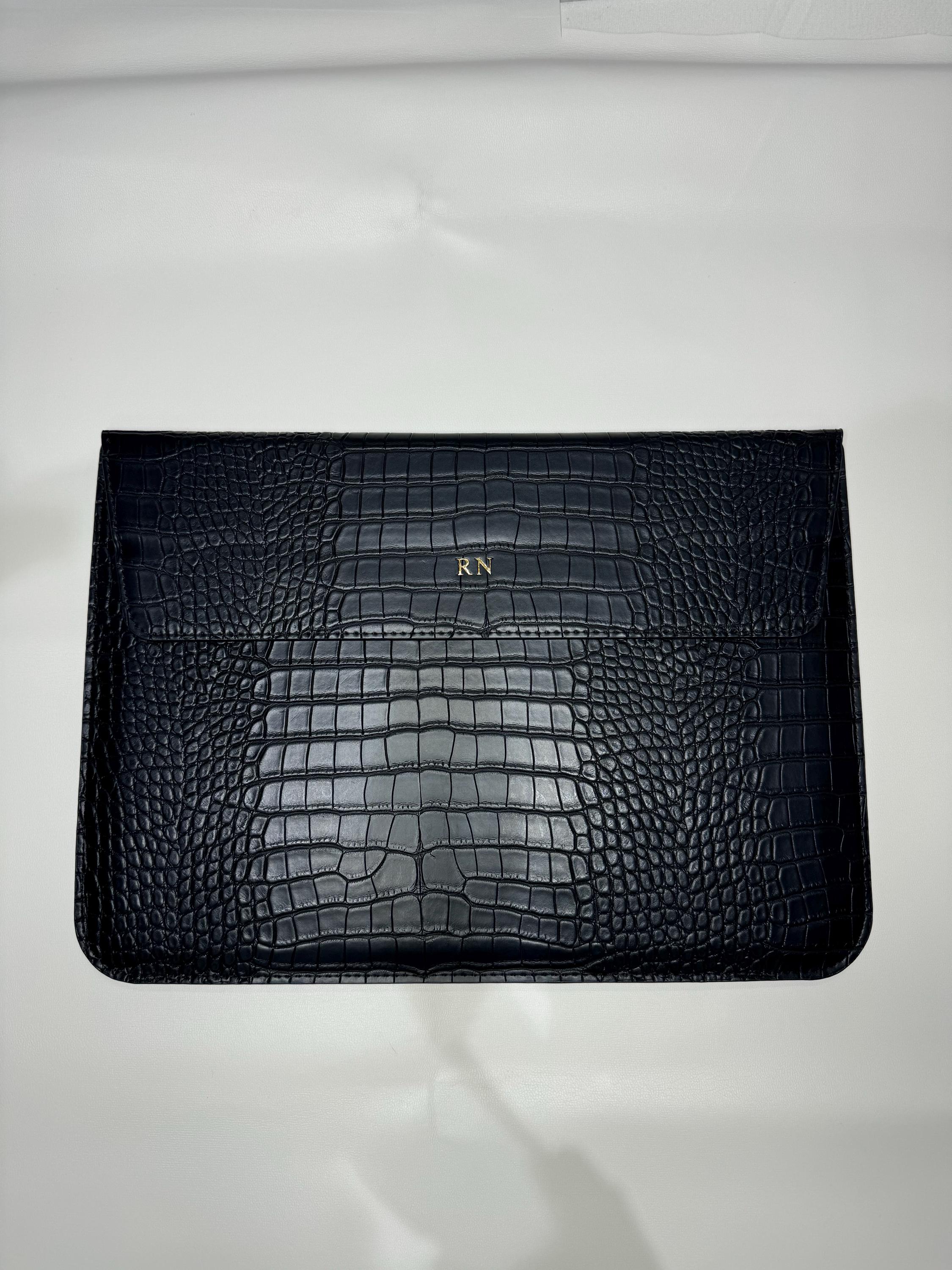 Personalized 13 Inch Crocodile PU Leather Laptop Case