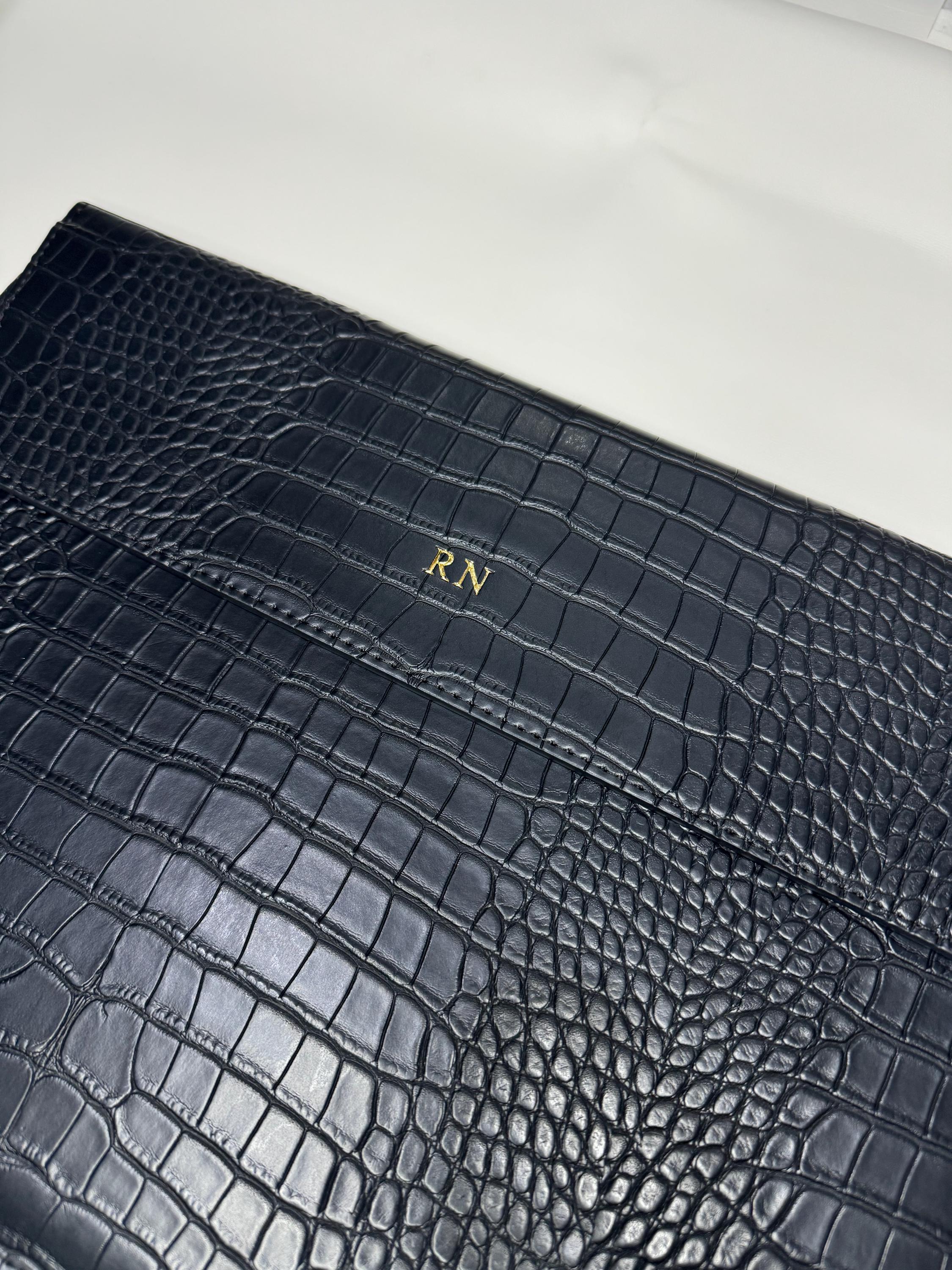 Personalized 13 Inch Crocodile PU Leather Laptop Case