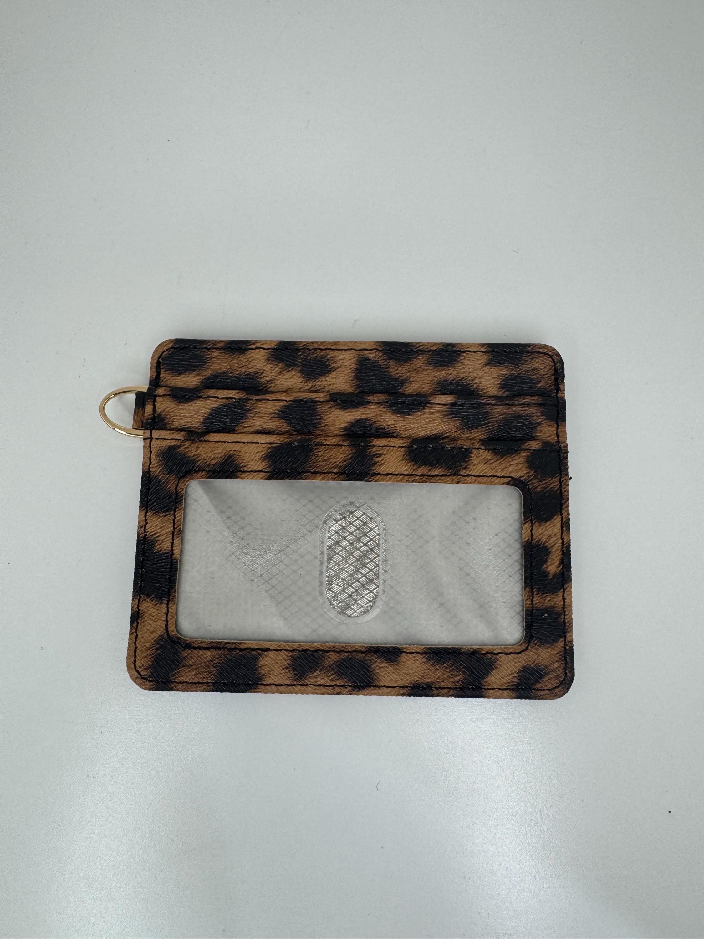 Leopard Print Leather Card Holder: Personalized Wallet