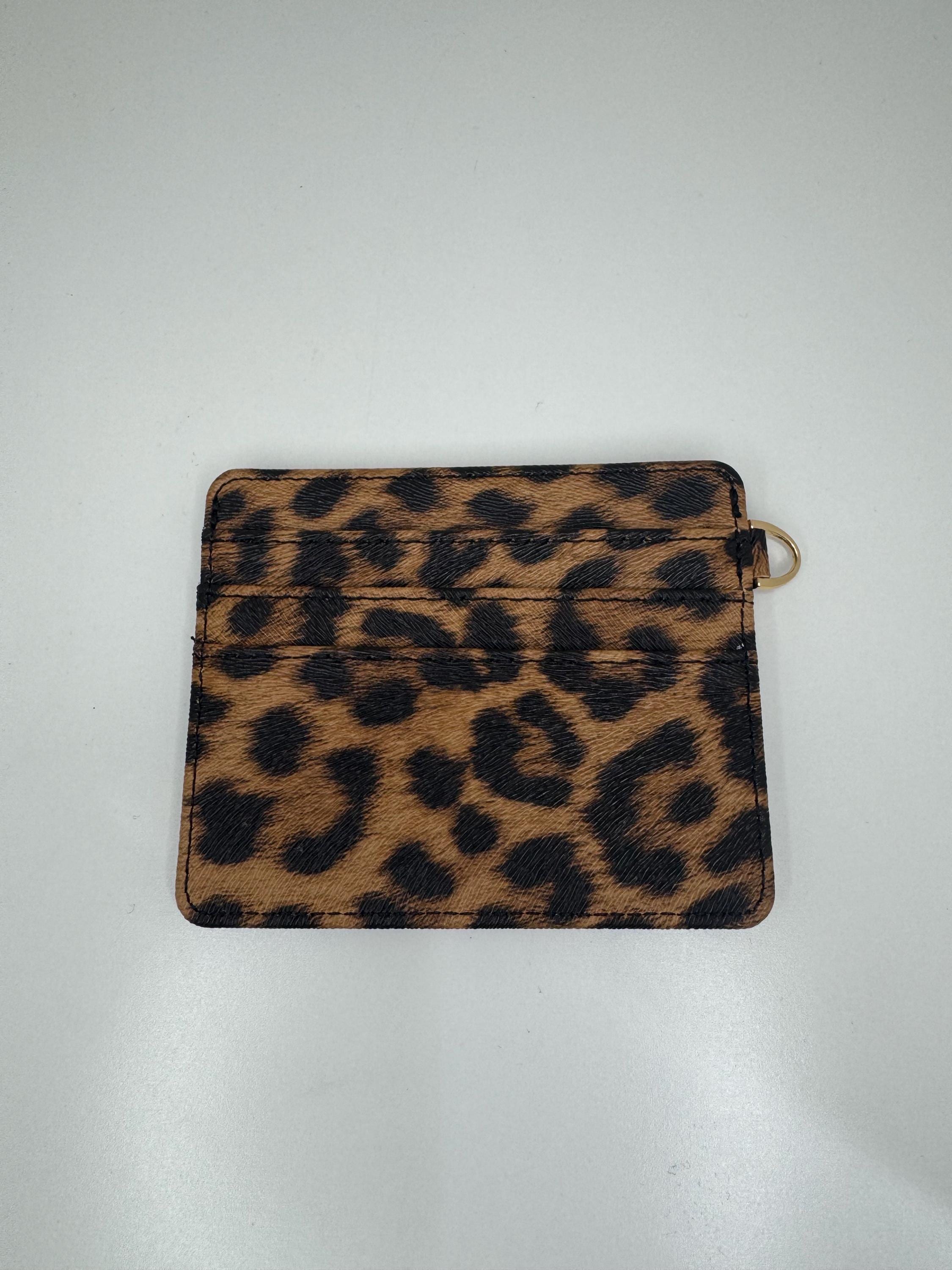 Leopard Print Leather Card Holder: Personalized Wallet