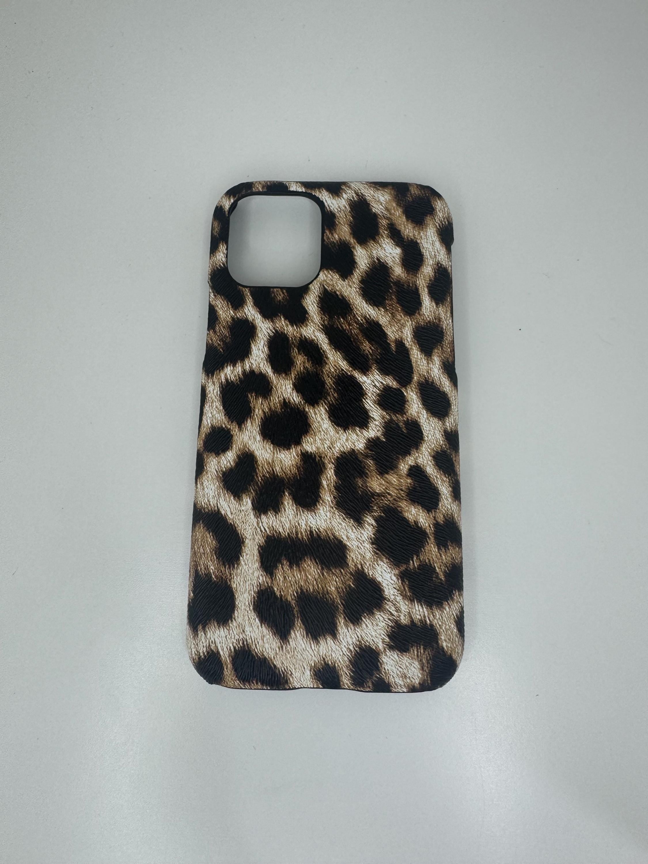 Brown leopard print iphone case | personalised with any name or initials | customised phone cover