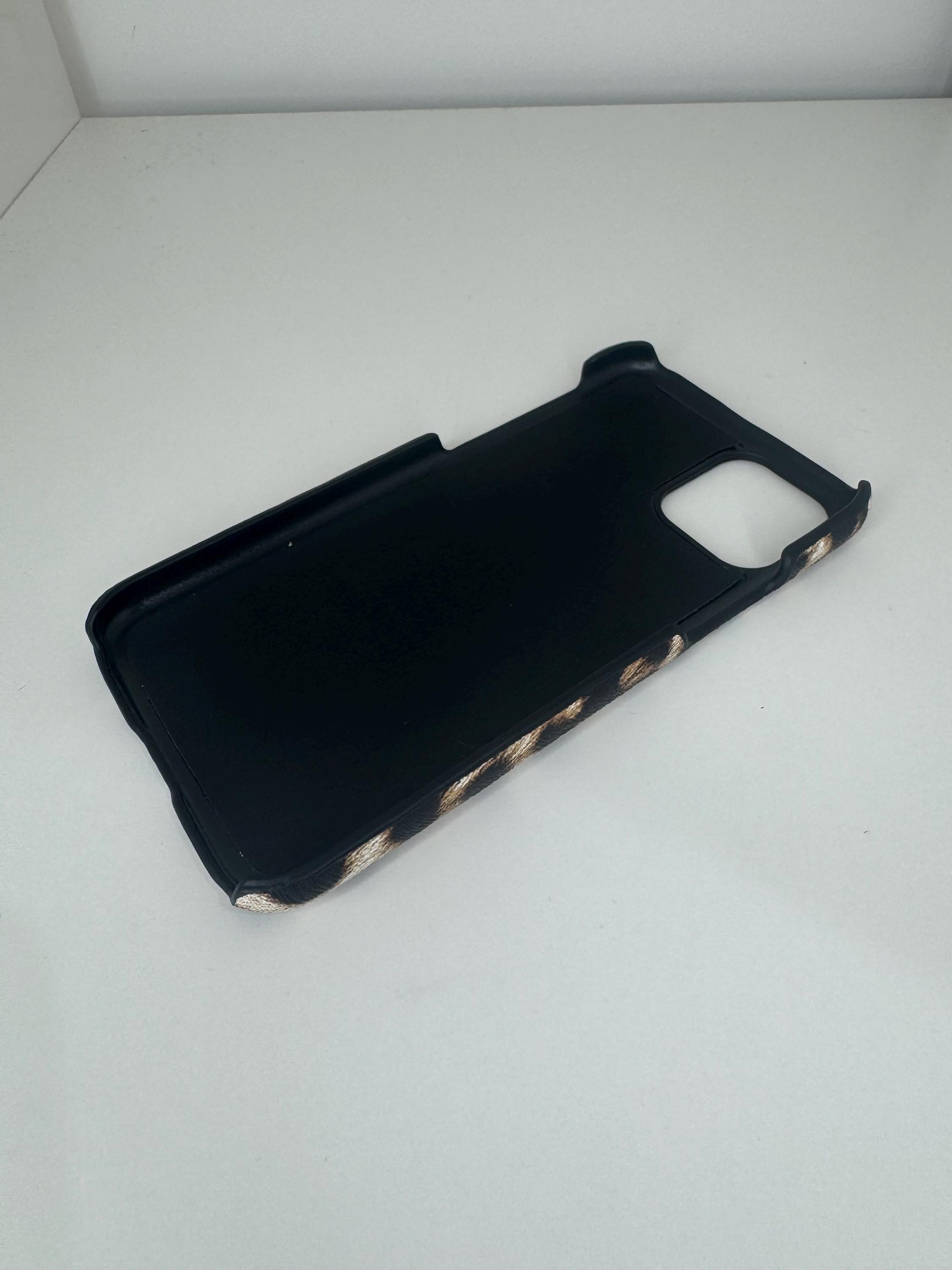 Brown leopard print iphone case | personalised with any name or initials | customised phone cover