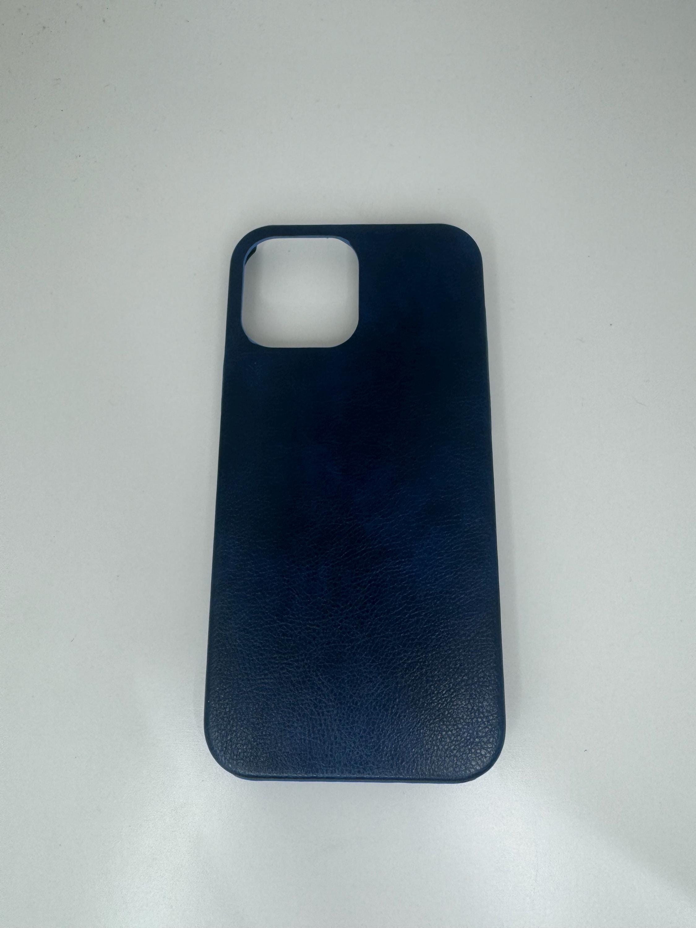 Personalised Blue PU leather iphone case