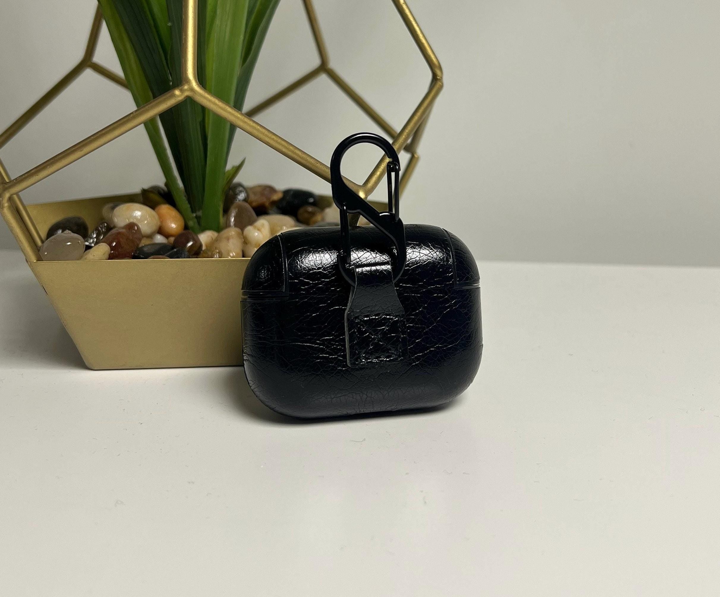 Black AirPods 3 case pu leather | personalised with any name or initials