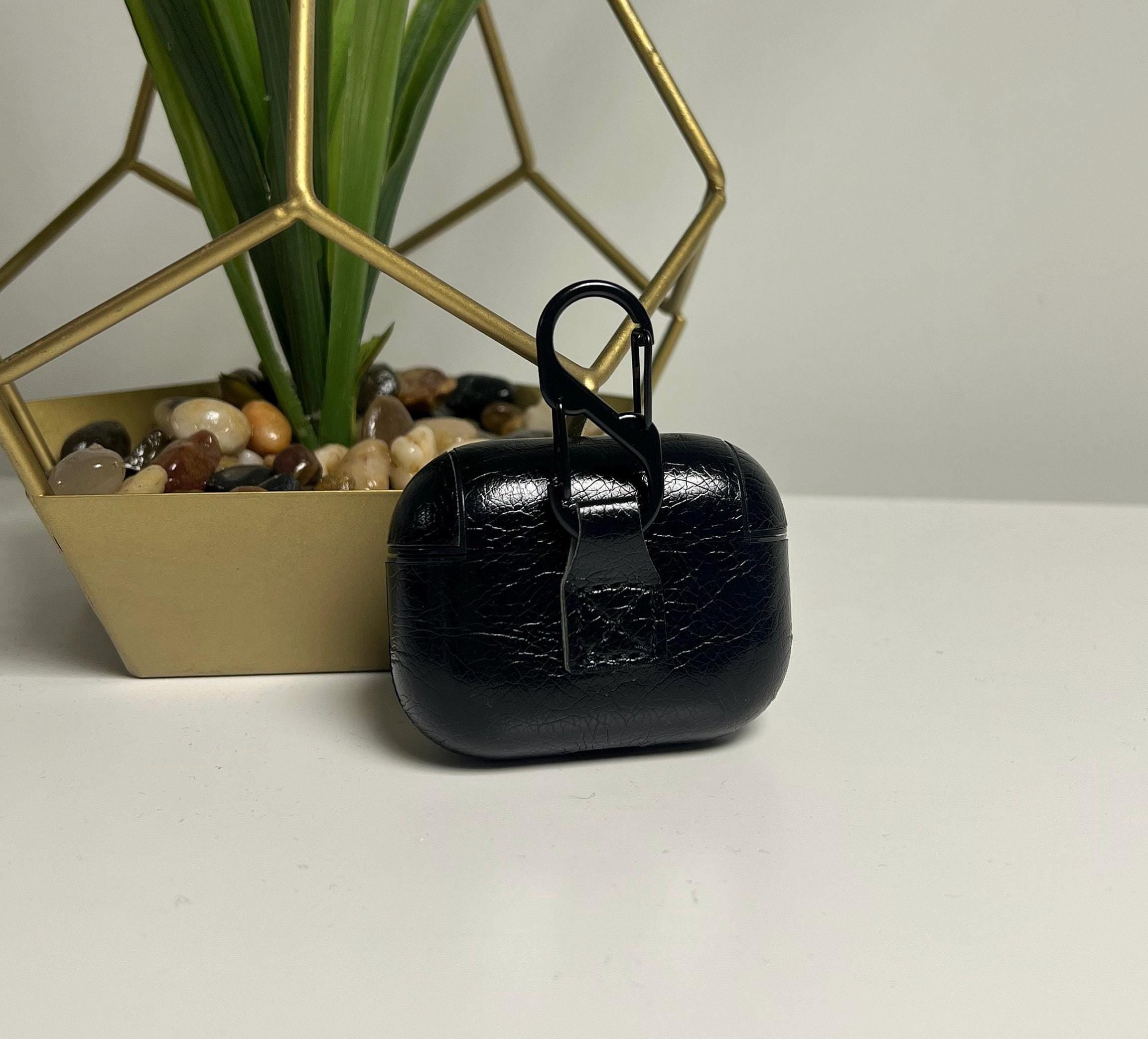 Black AirPods Pro case pu leather | personalised with any name or initials