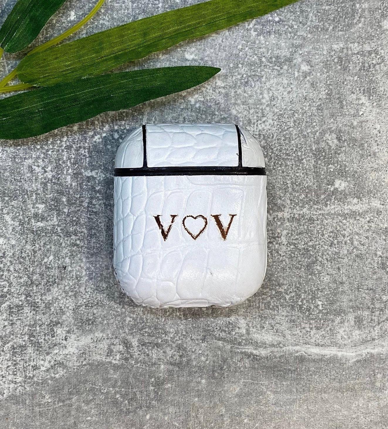Personalised White croc Apple AirPods case