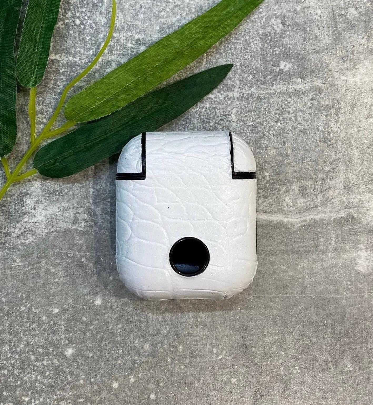 Personalised White croc Apple AirPods case