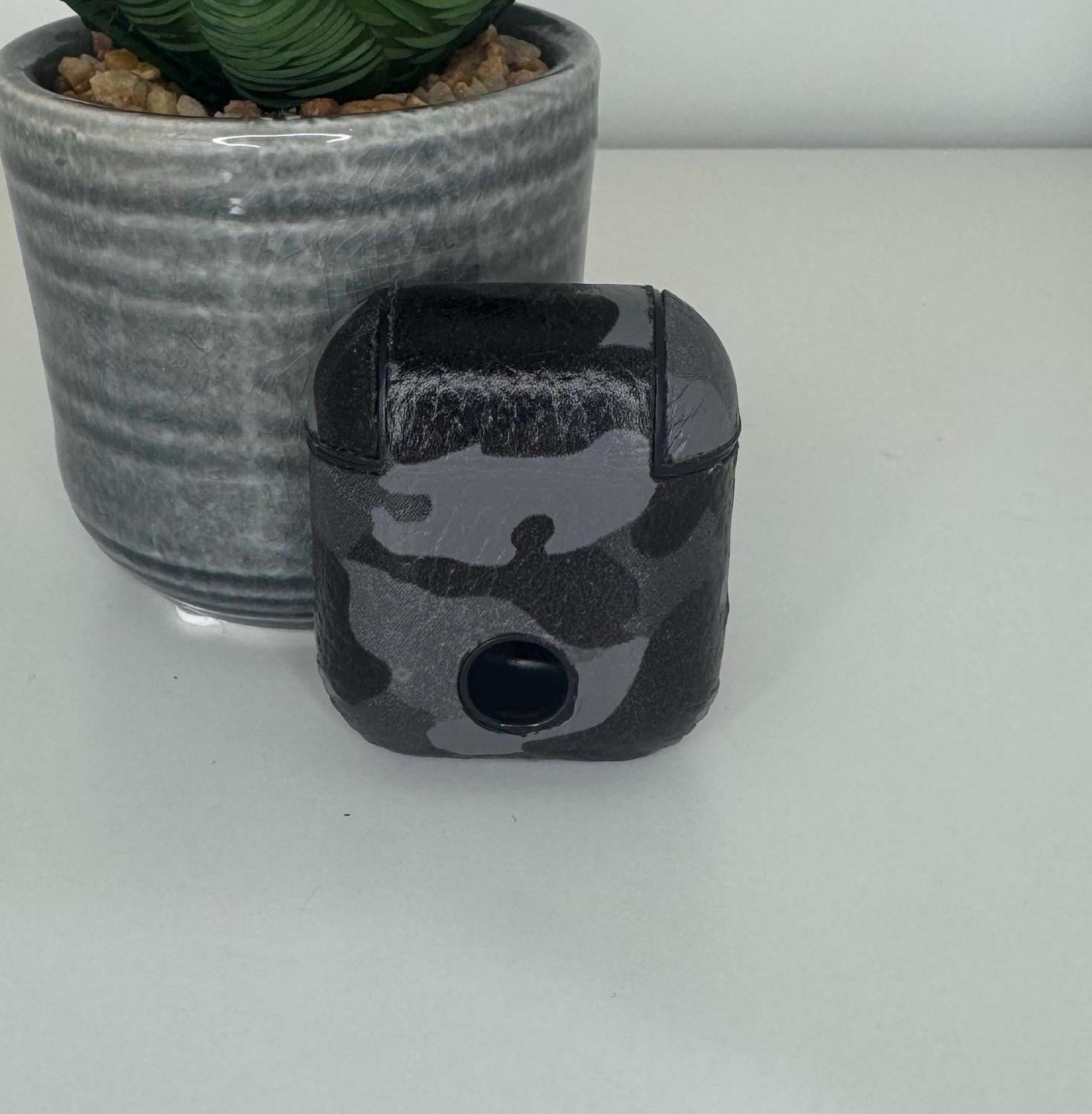 Personalised Grey Camo Apple AirPods case