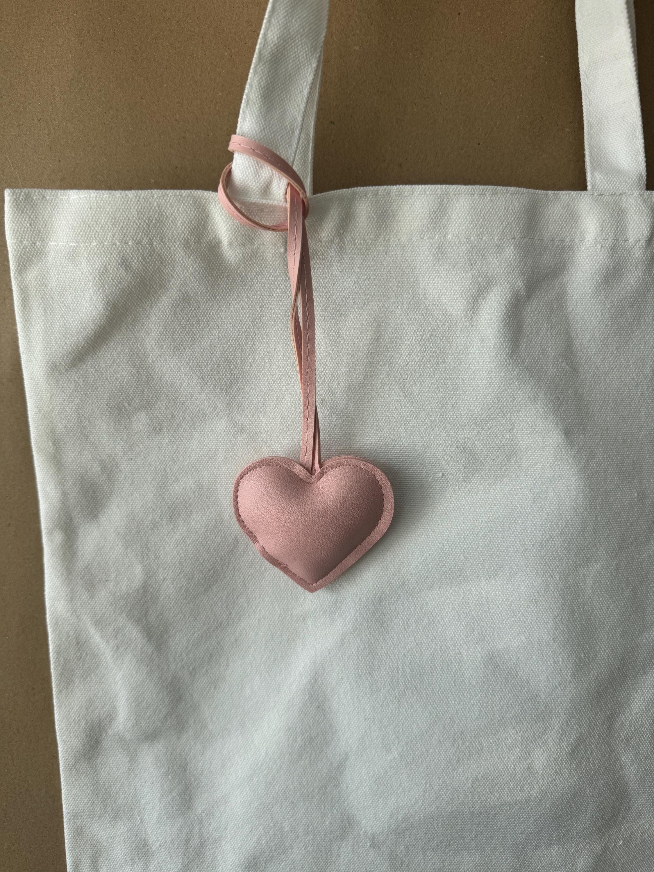Personalised heart shaped bag charm