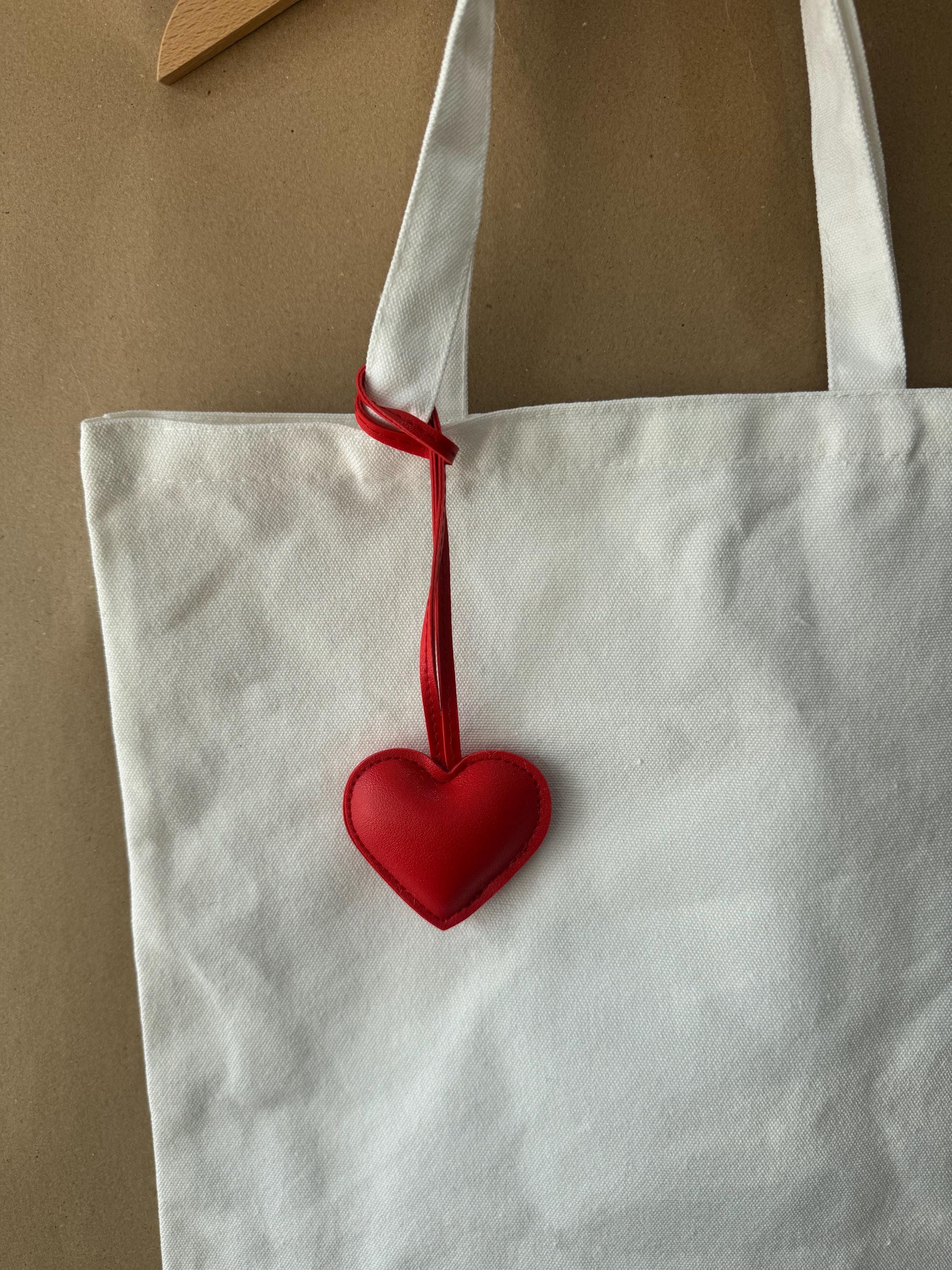 Personalised heart shaped bag charm