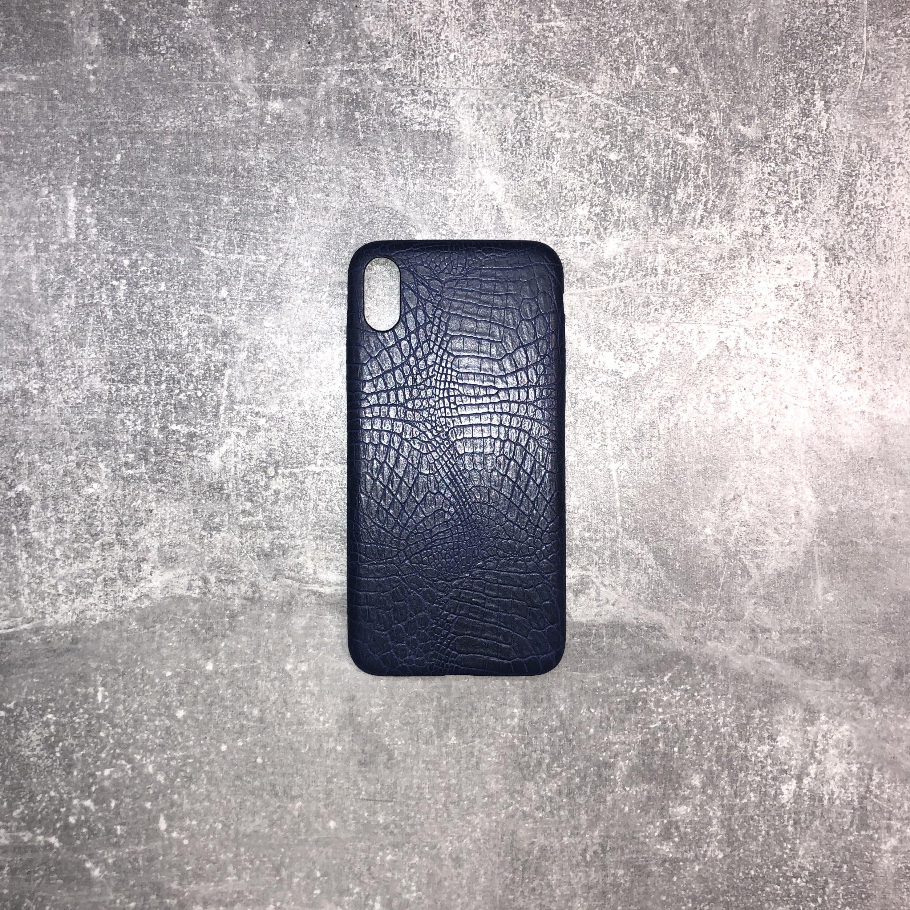 iPhone X/XS PU leather croc skin style case personalised with name or initials - PersonalisebyLisa