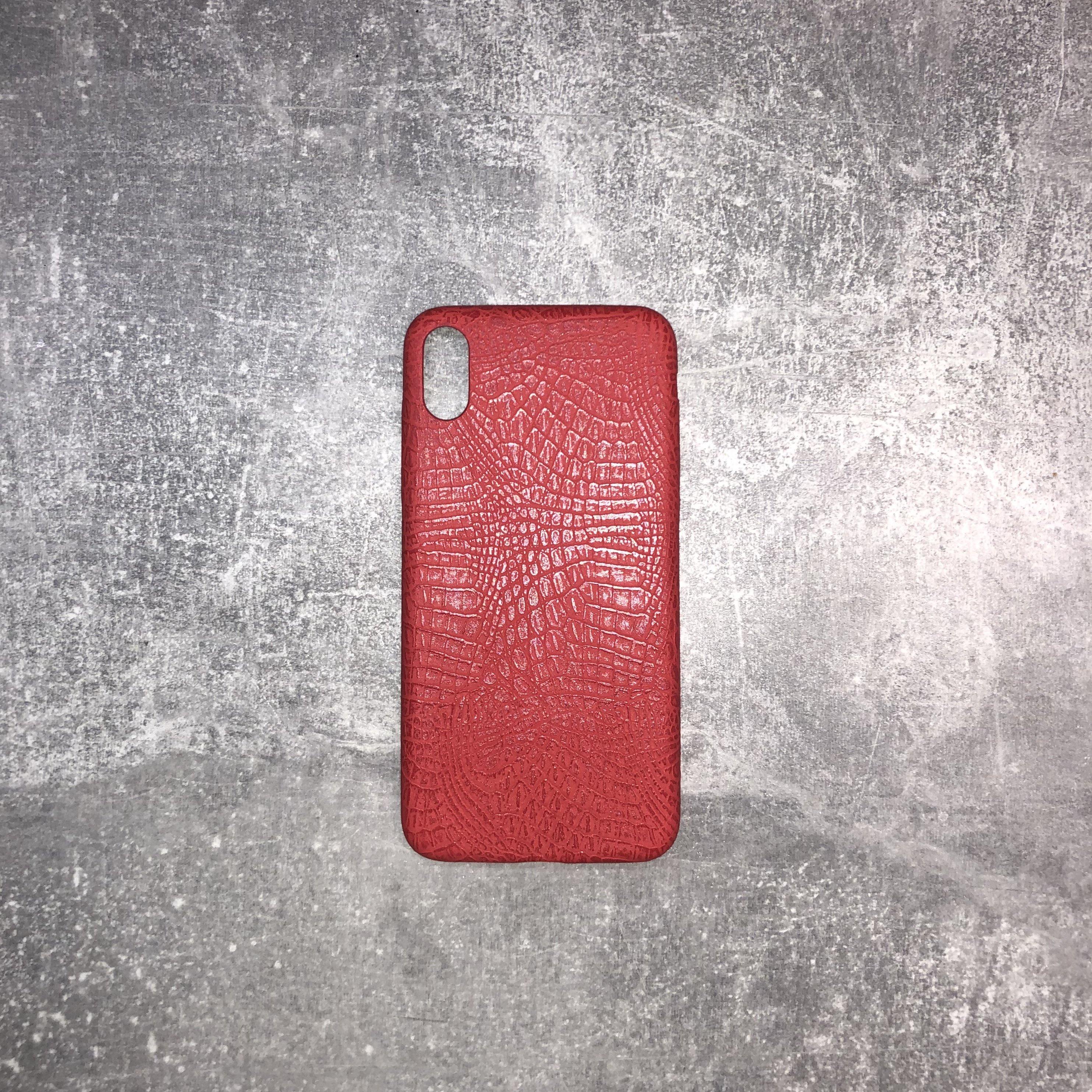iPhone X/XS PU leather croc skin style case personalised with name or initials - PersonalisebyLisa