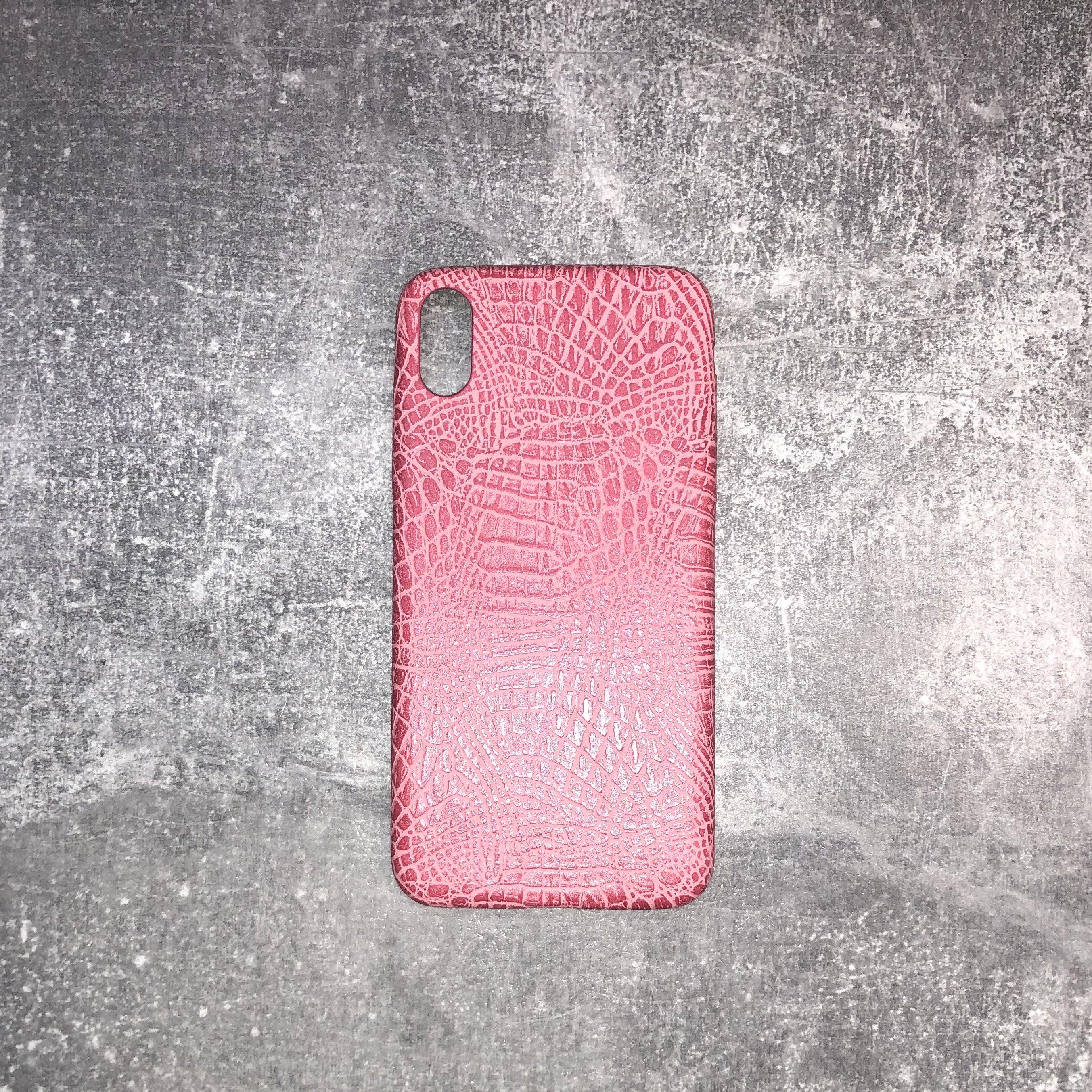 iPhone XS Max pu leather croc style case personalised with name or initials | phone case | - PersonalisebyLisa