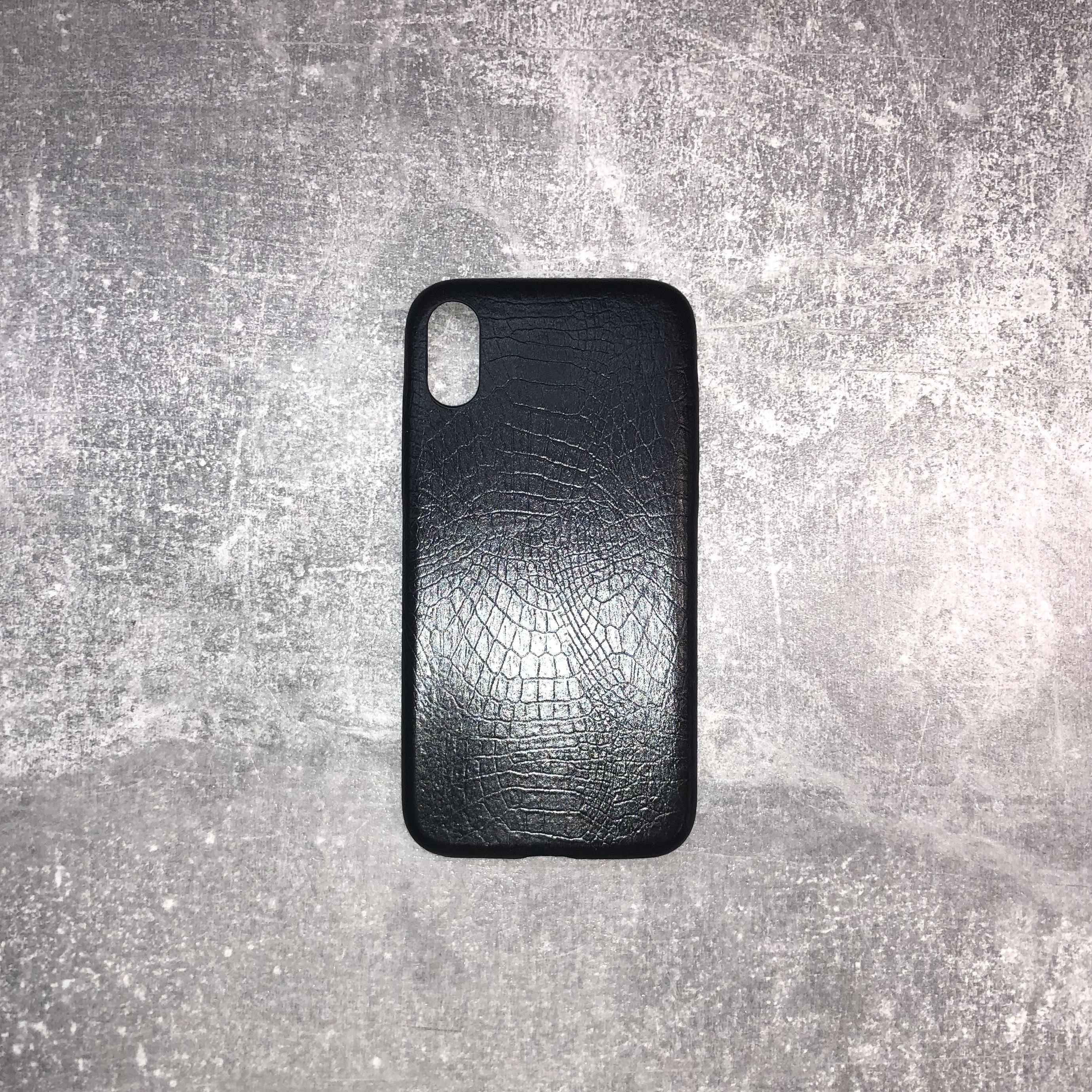 iPhone X/XS PU leather croc skin style case personalised with name or initials - PersonalisebyLisa