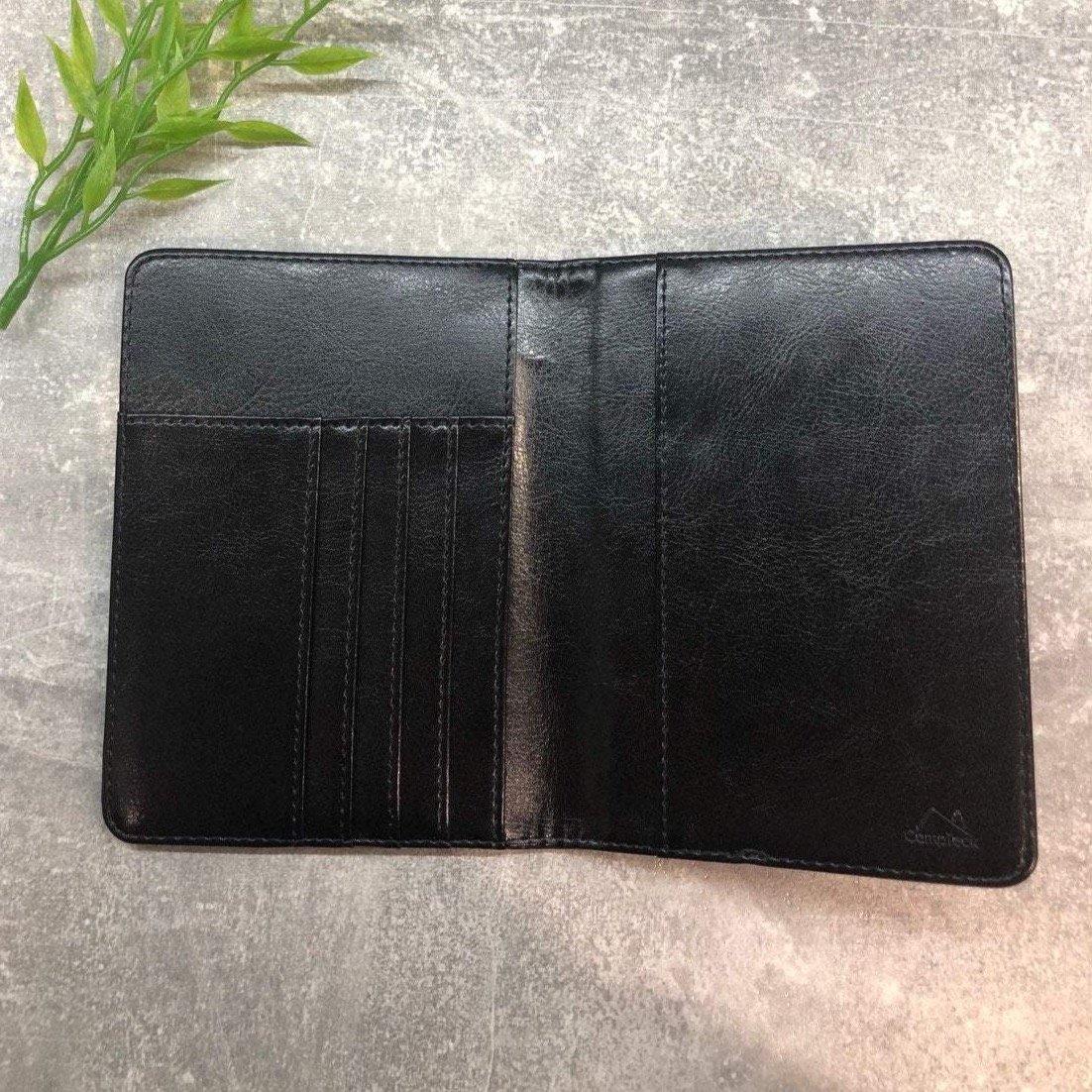 Black Pu leather passport holder personalised with name or initials - PersonalisebyLisa