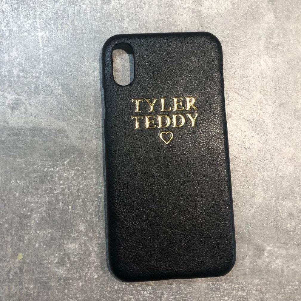 iPhone XR pu leather case personalised with name or initials - PersonalisebyLisa