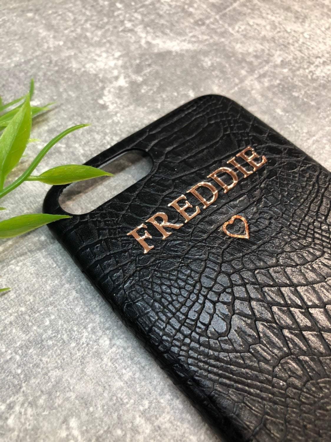 iPhone 7/8 & 7/8 Plus PU leather croc skin style case - PersonalisebyLisa