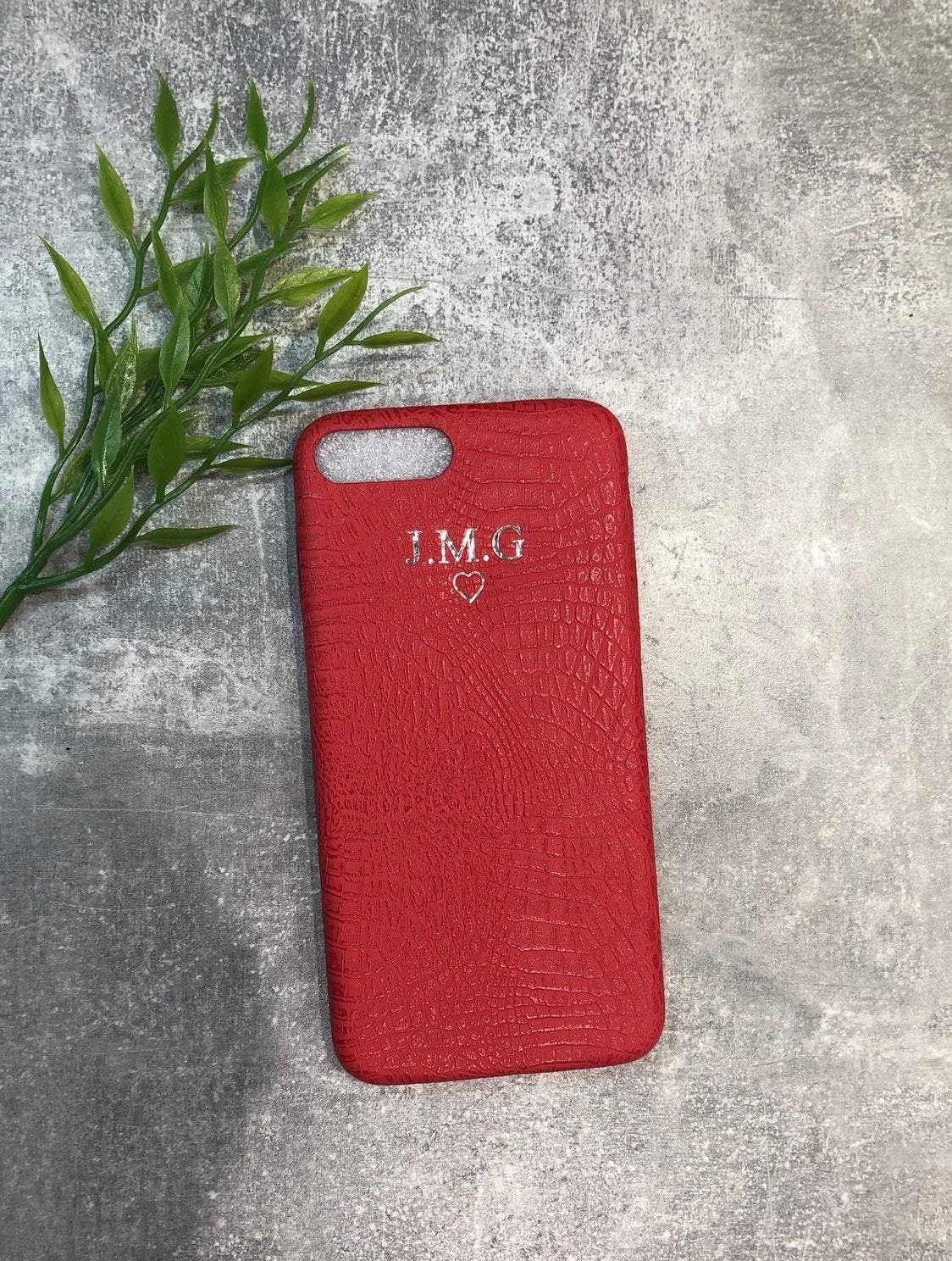 iPhone 7/8 & 7/8 Plus PU leather croc skin style case - PersonalisebyLisa