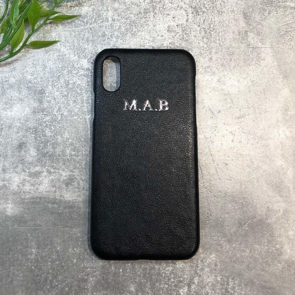 iPhone XR pu leather case personalised with name or initials - PersonalisebyLisa