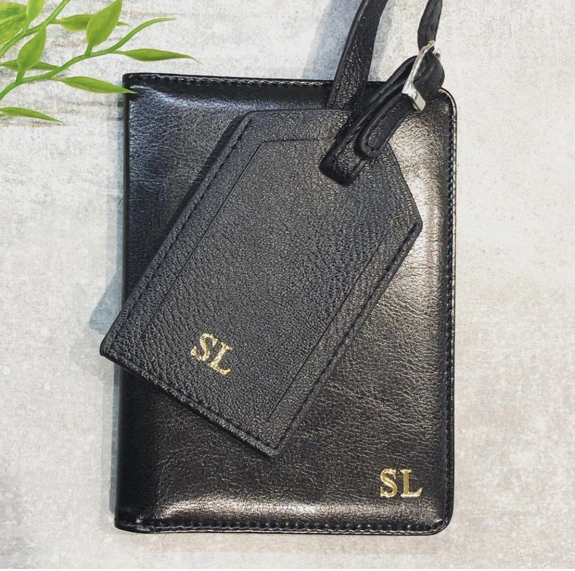 Travel Set - Personalised Passport Cover & Luggage Tag set - PersonalisebyLisa
