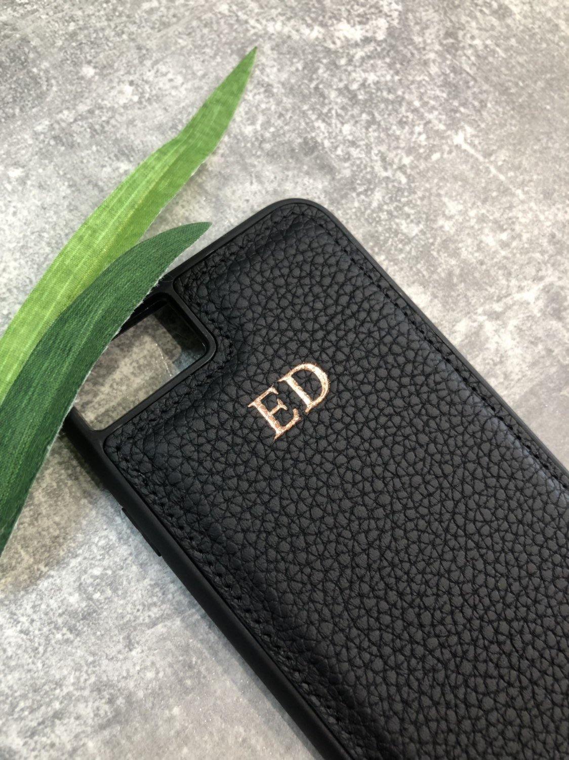 iPhone 7/8 genuine leather phone case personalised with name or initials - PersonalisebyLisa