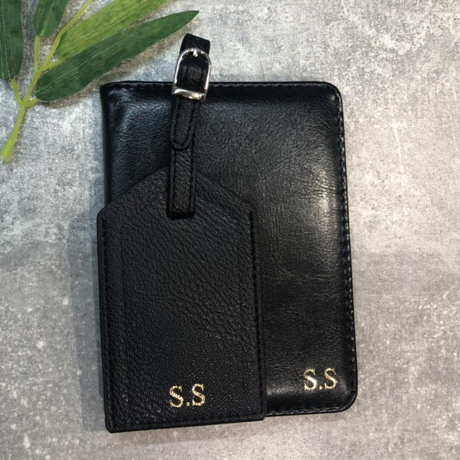 Travel Set - Personalised Passport Cover & Luggage Tag set - PersonalisebyLisa