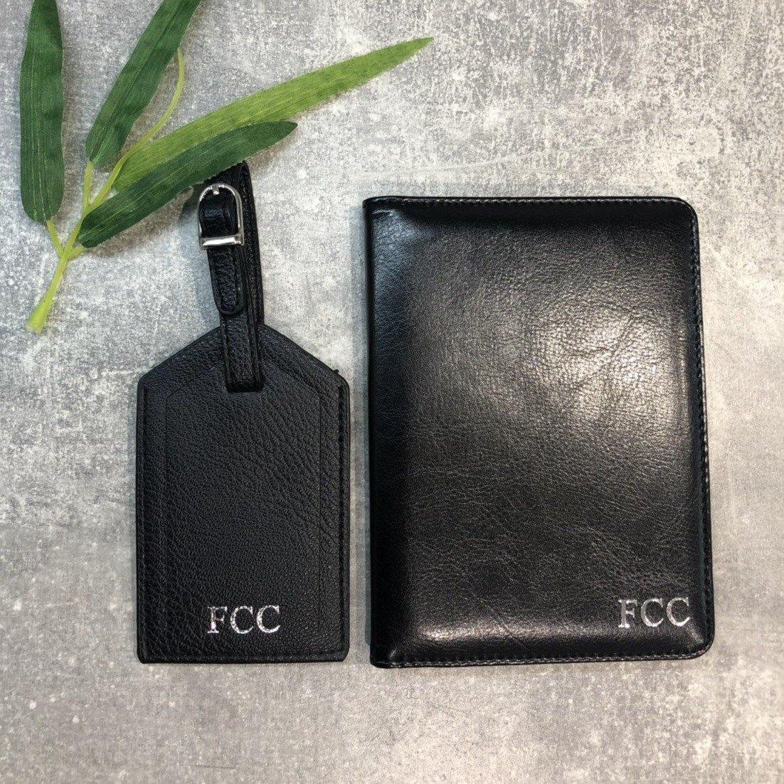 Travel Set - Personalised Passport Cover & Luggage Tag set - PersonalisebyLisa