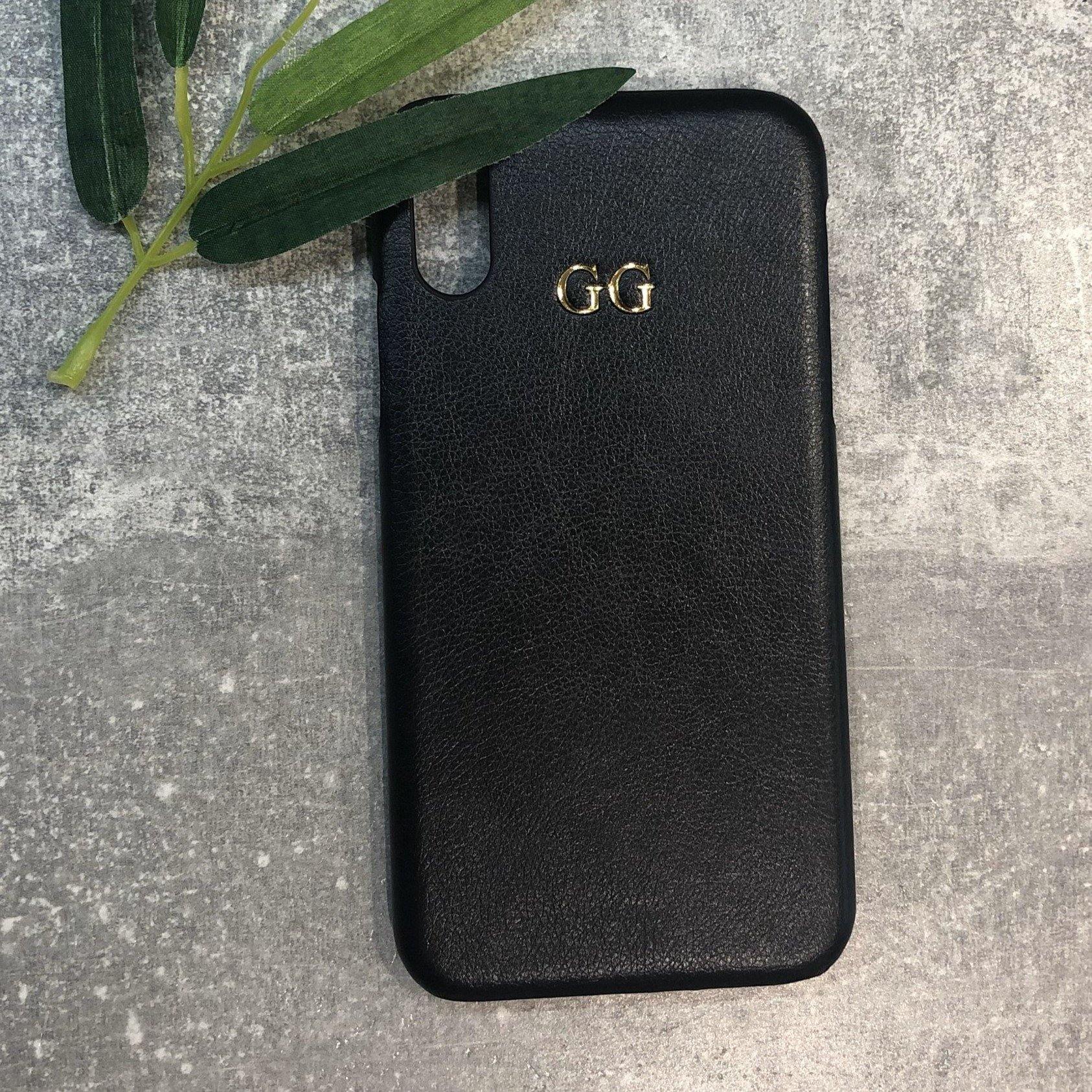iPhone XS Max PU leather case personalised with name or initials - PersonalisebyLisa