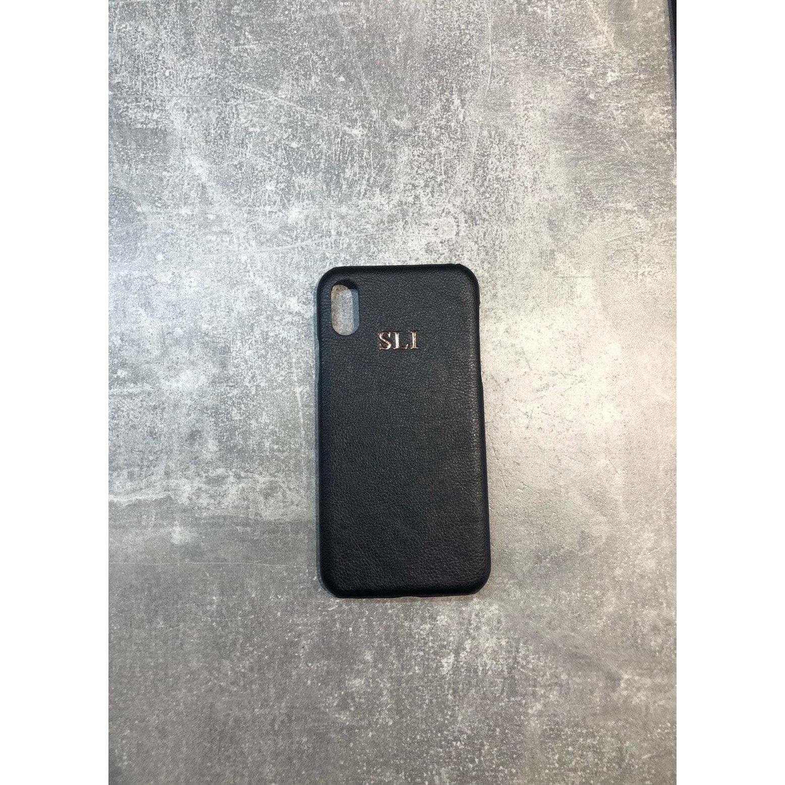 iPhone XR pu leather case personalised with name or initials - PersonalisebyLisa