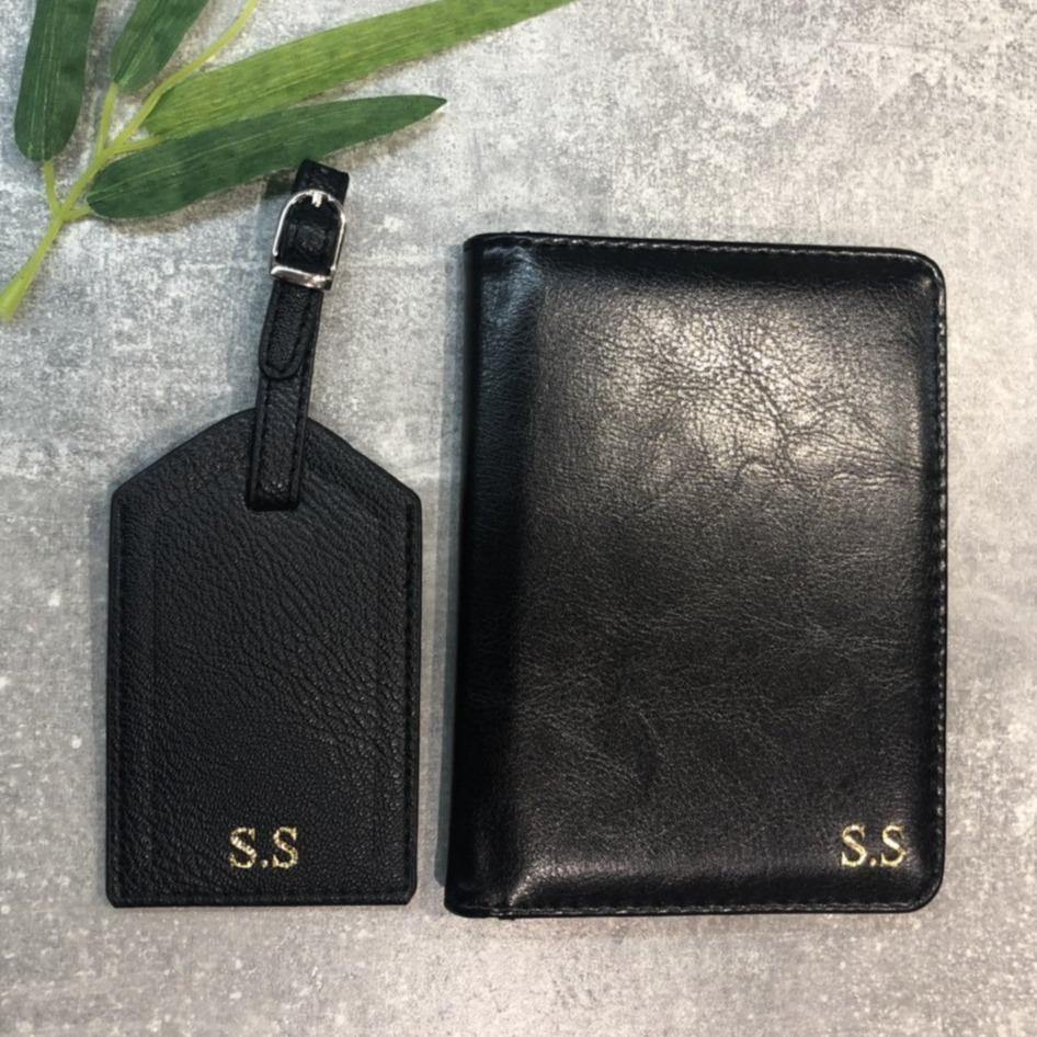 Travel Set - Personalised Passport Cover & Luggage Tag set - PersonalisebyLisa