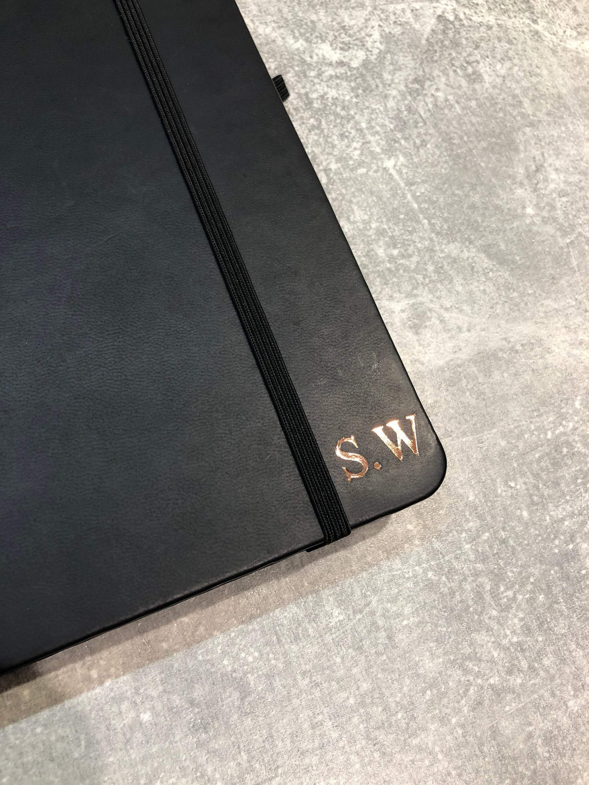 Notebook | Pu Leather Hardback Notebook With Lined Sheets | Personalised With Your Initials Or Name - PersonalisebyLisa