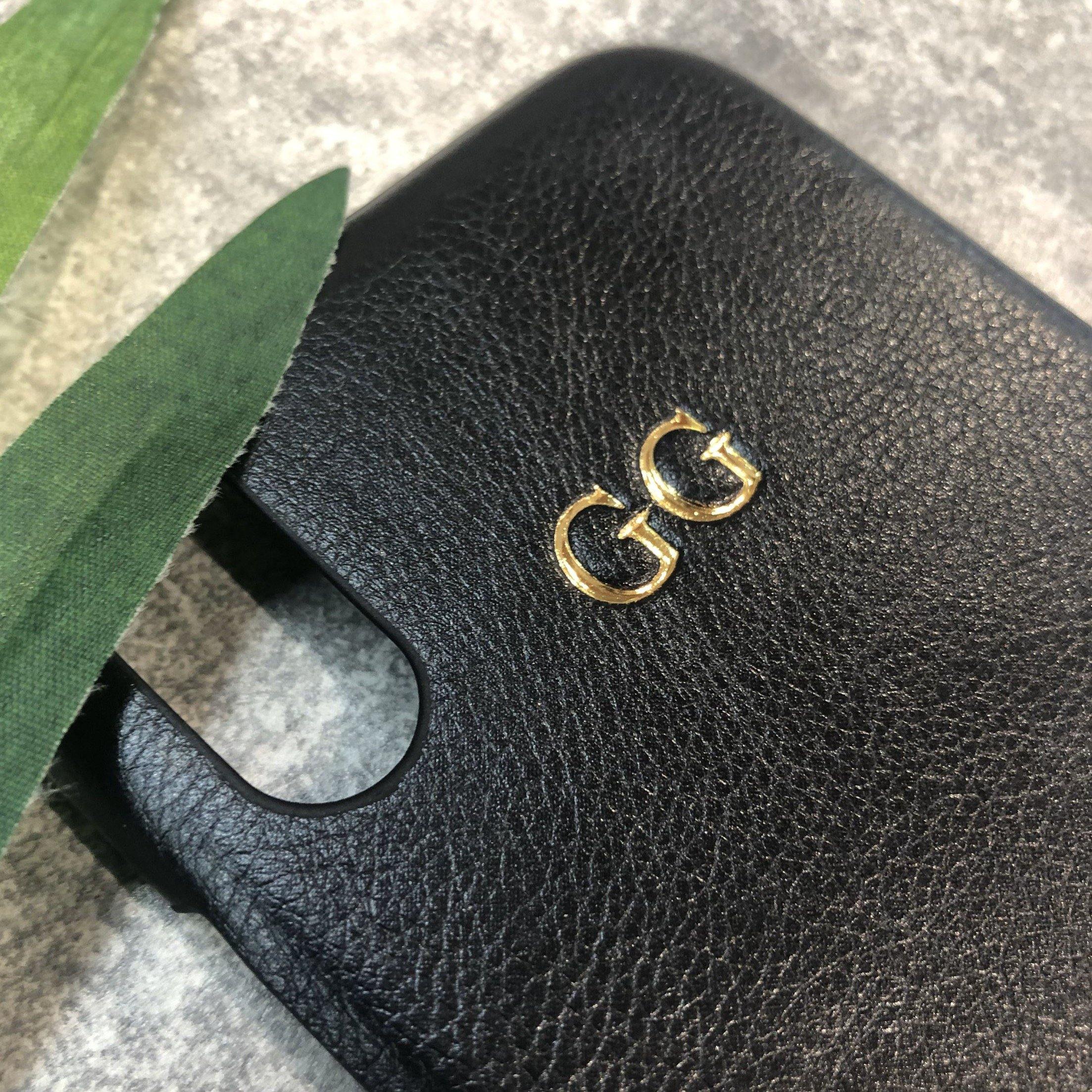 iPhone XS Max PU leather case personalised with name or initials - PersonalisebyLisa