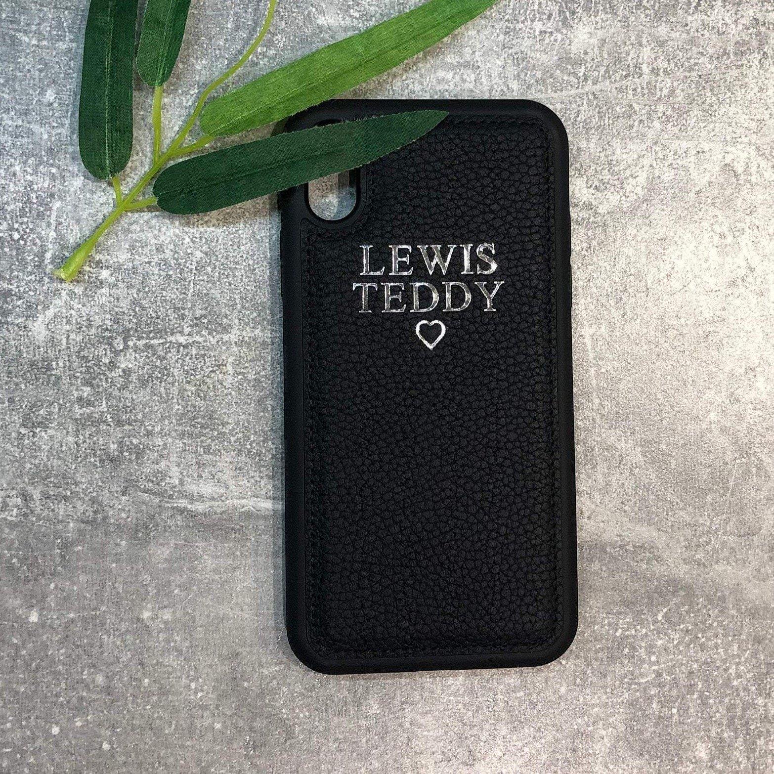 iPhone XR genuine leather phone case personalised with name or initials - PersonalisebyLisa