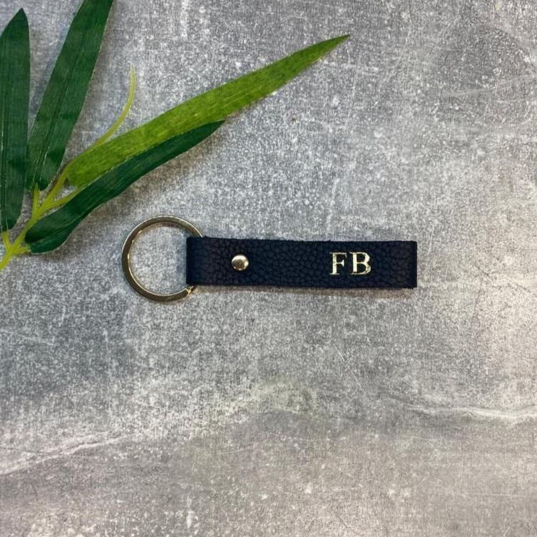 Genuine Leather keyring 6cm | personalised with initials or name - PersonalisebyLisa